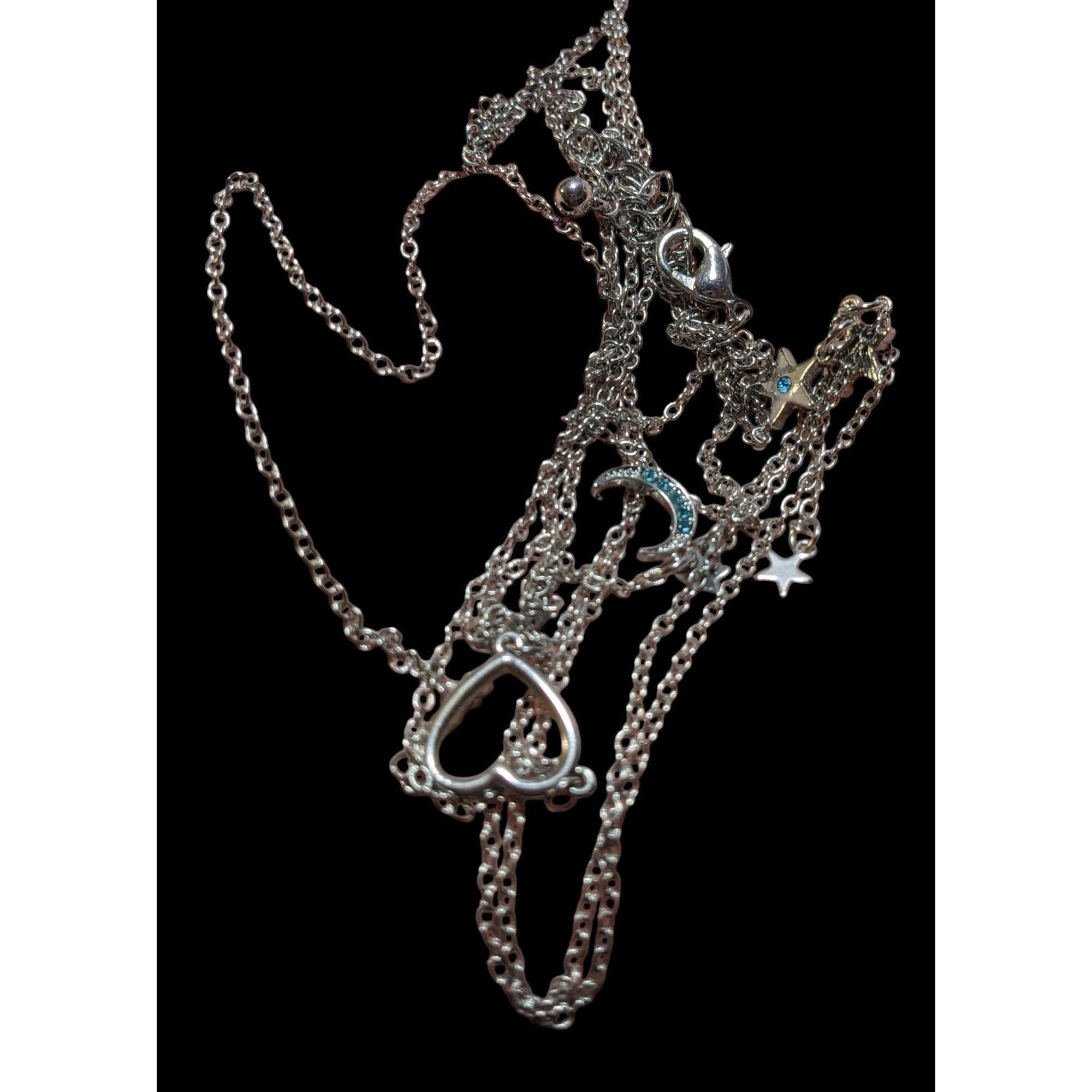 Other Minimalist Modern Lariat Heart Moon And Star Charm Necklace Size ONE SIZE - 5 Thumbnail