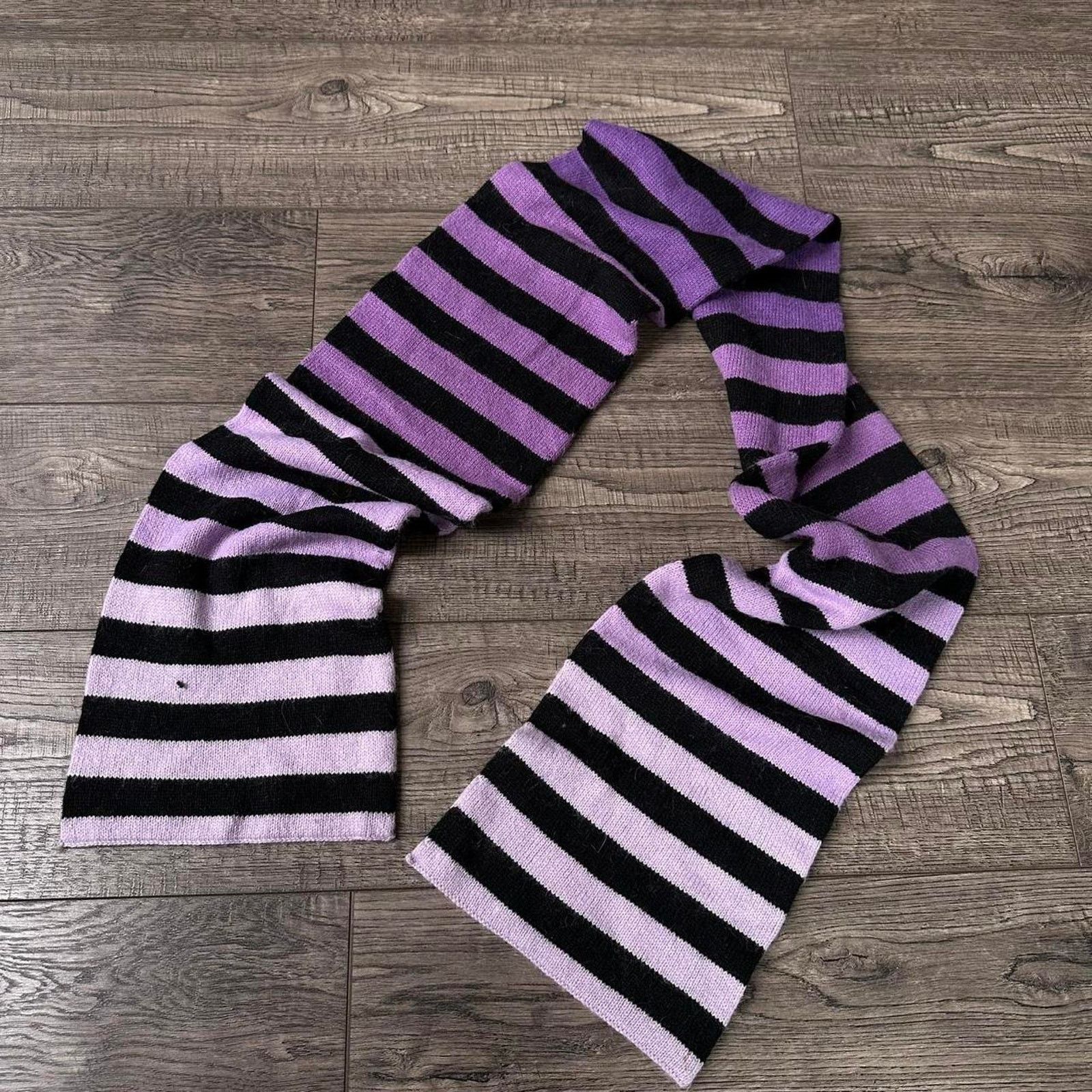 Vintage Beautiful vintage 00s purple black scarf Size ONE SIZE - 3 Thumbnail