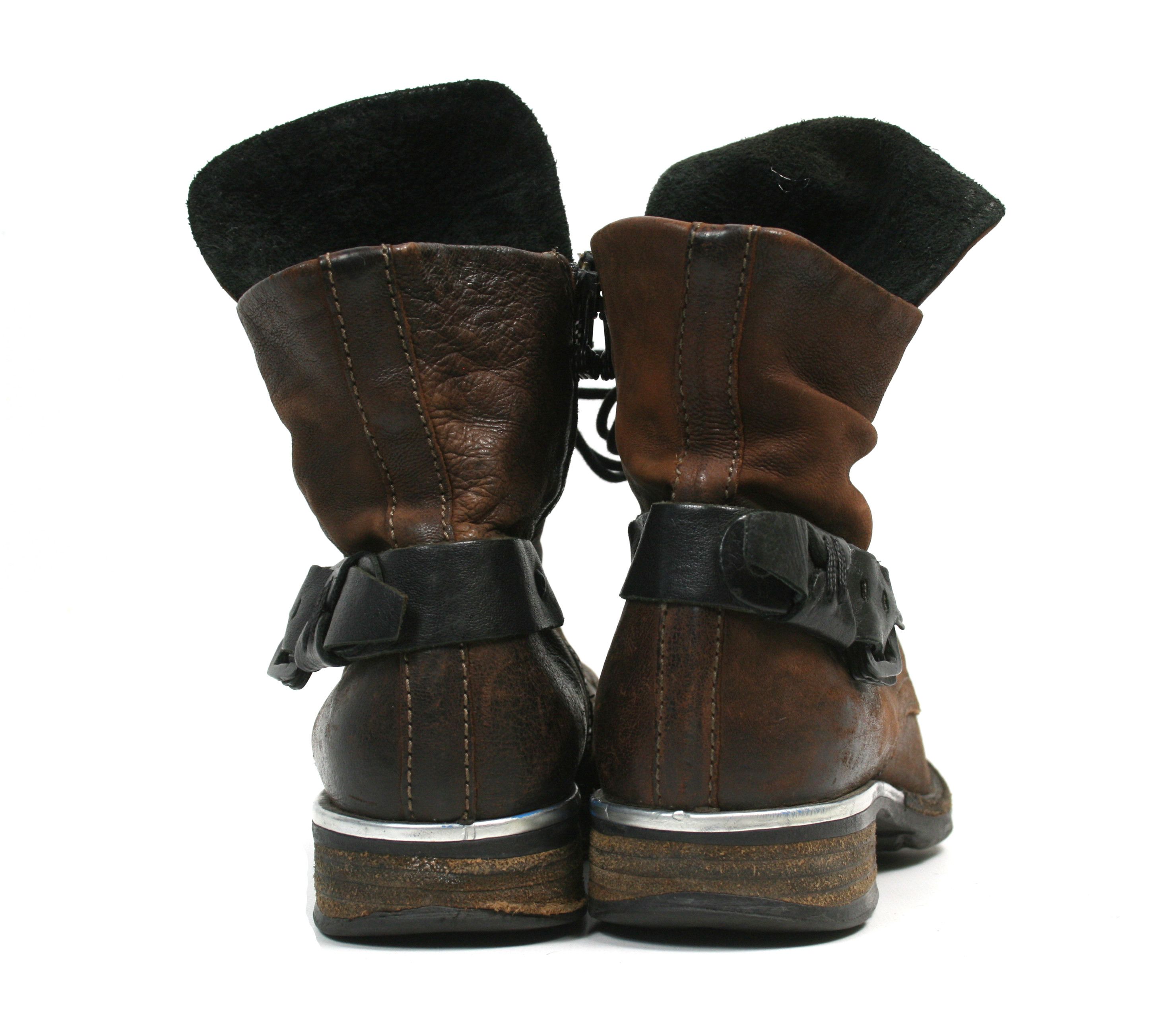 A.S.98 Biker Grunge Belted Leather Boots Size US 10 / IT 40 - 8 Thumbnail