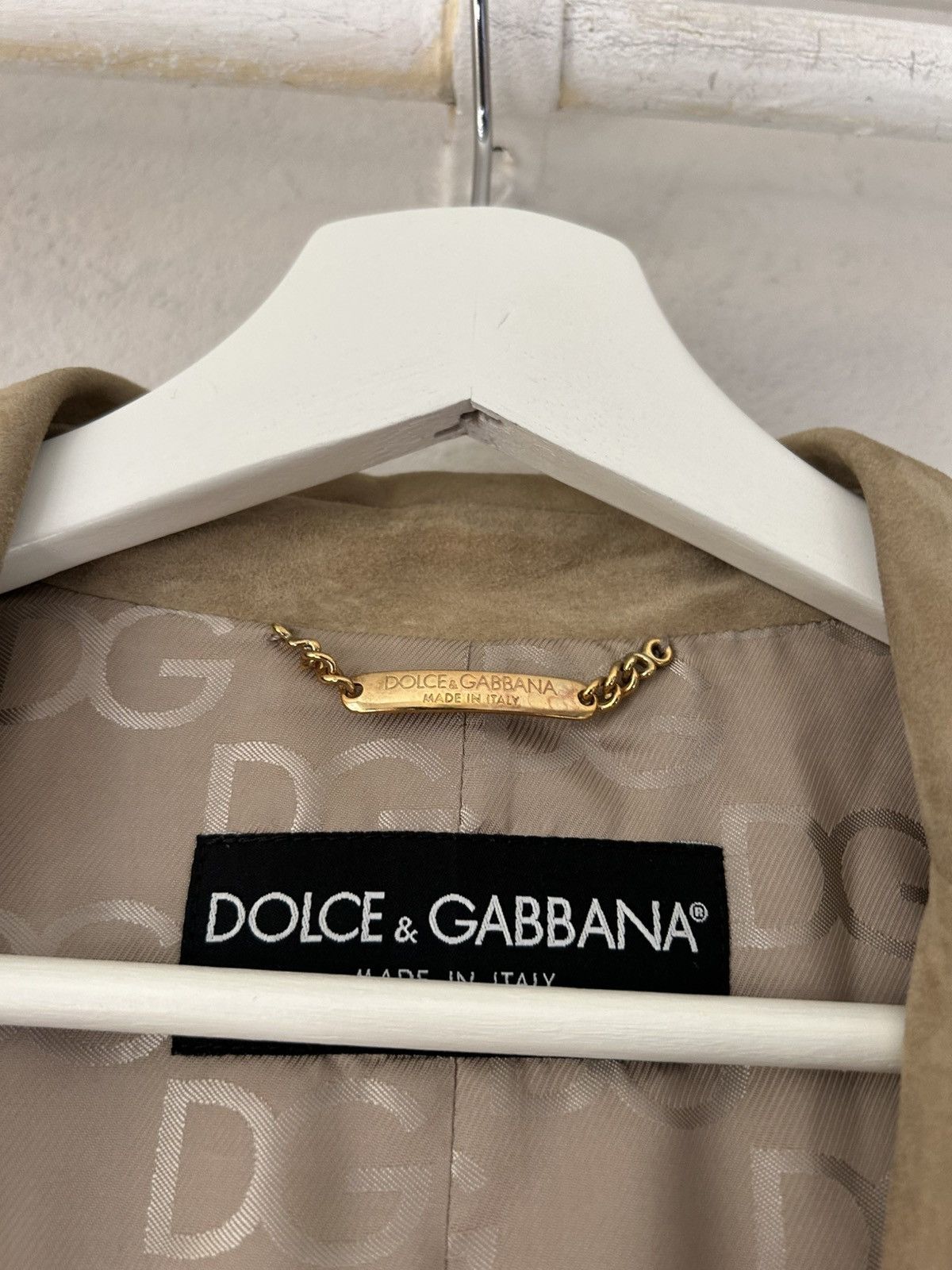 Dolce & Gabbana Dolce & Gabbana Beige Suede Blazer, Size 52 Size US L / EU 52-54 / 3 - 5 Thumbnail