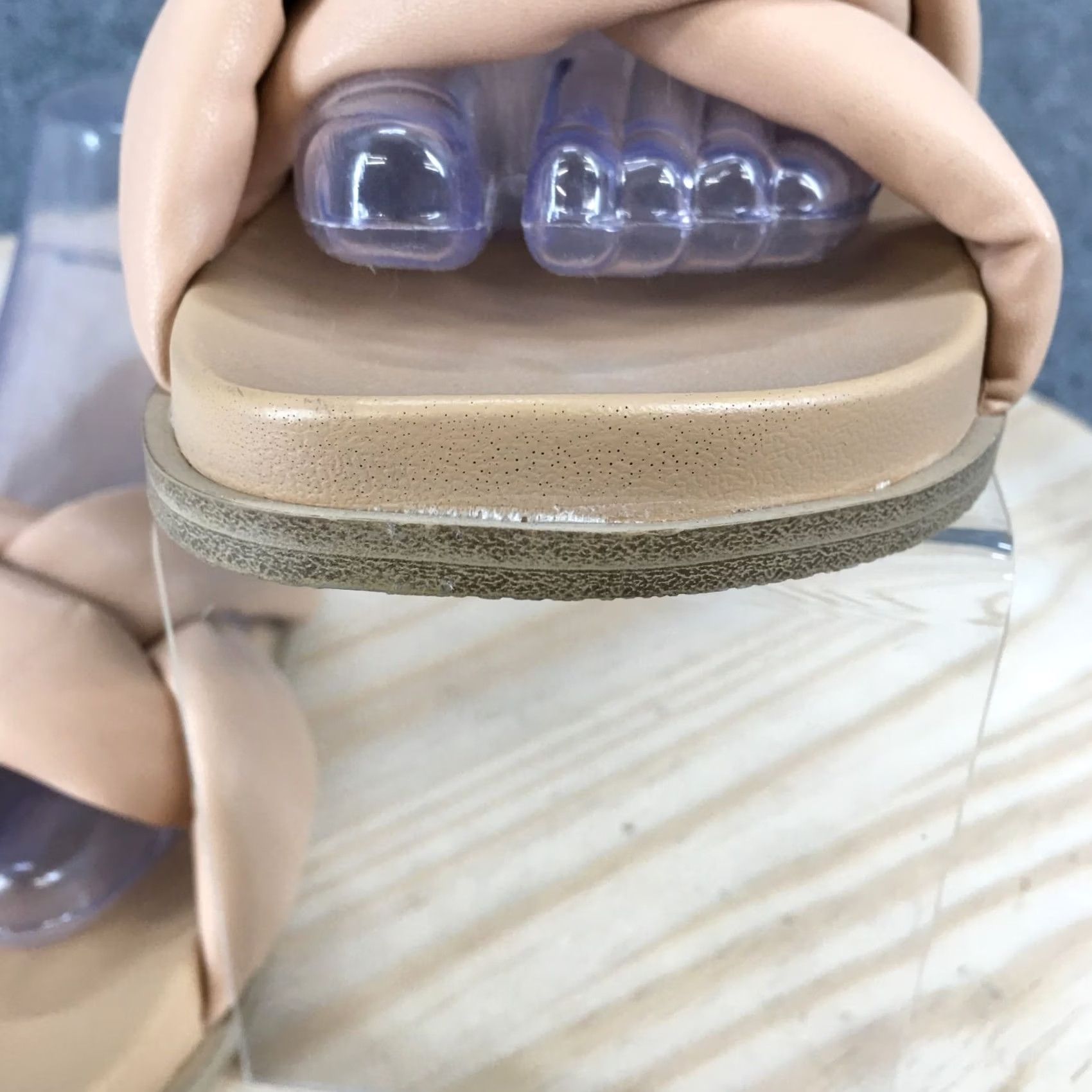 Vintage Universal Thread Sandals Slide Cosette Beige Womens 7.5 Casual Slip On Knotted Flat Summer Shoes Womens Size US 8 / IT 38 - 5 Thumbnail