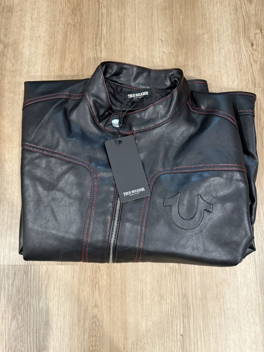 True Religion True Religion Black Leather Jacket Size US M / EU 48-50 / 2 - 3 Thumbnail