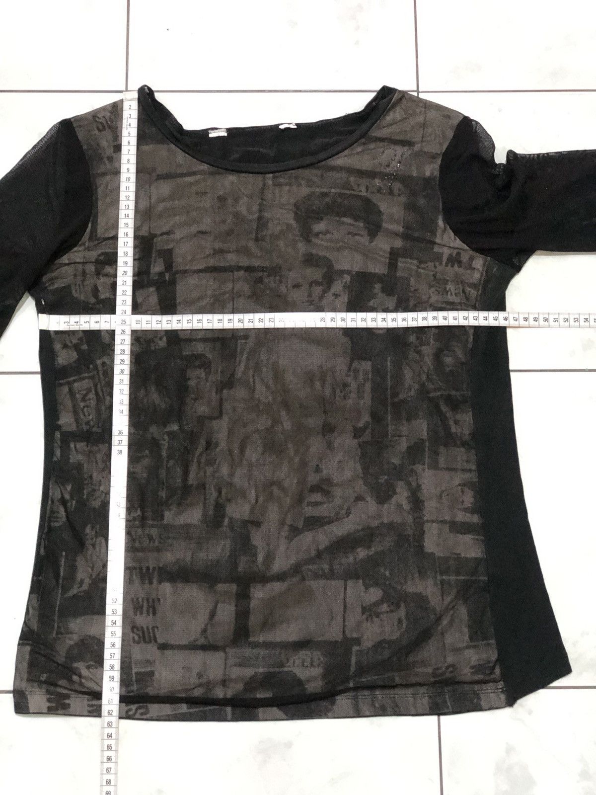 If Six Was Nine Twiggy Supermodel 1960 Portrait Mesh Top Size M / US 6-8 / IT 42-44 - 18 Thumbnail
