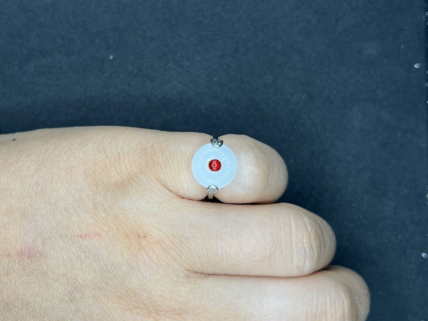 Jewelry White Jade Silver Ring - Size 4.5 Size ONE SIZE - 4 Thumbnail