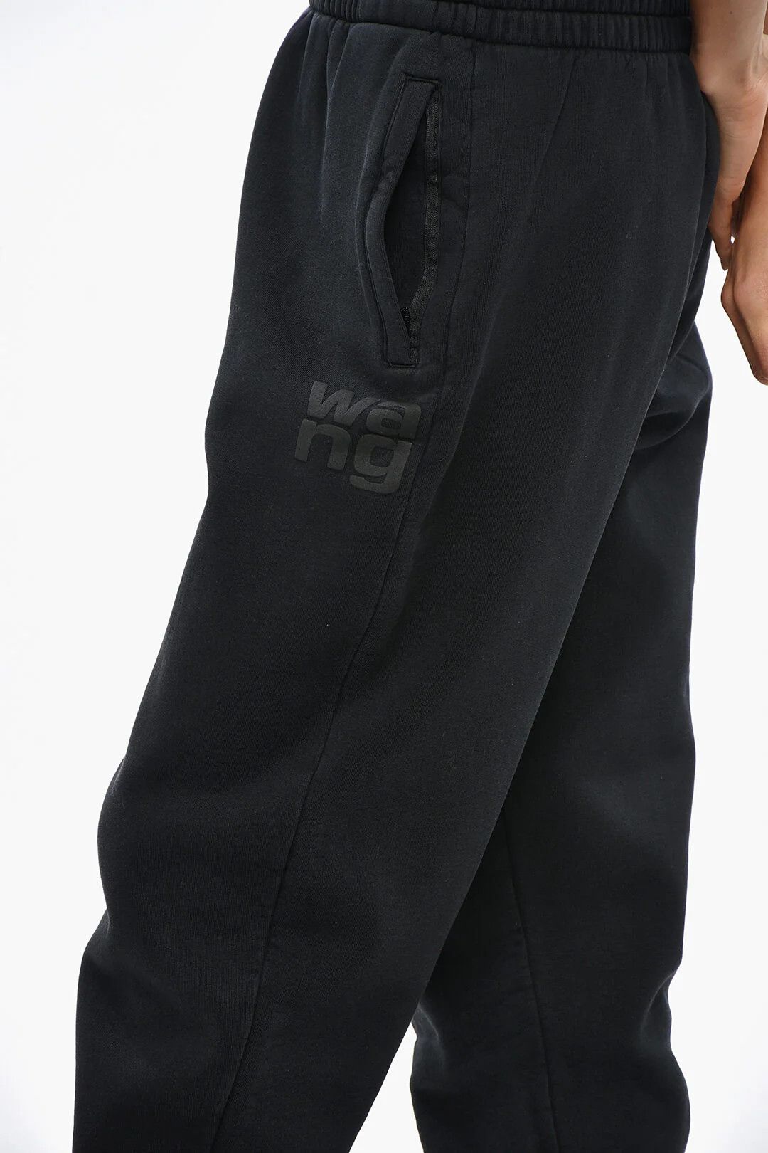 Alexander Wang og1mm0426 Solid-Color Cotton Joggers in Black Size 28" / US 6 / IT 42 - 2 Thumbnail