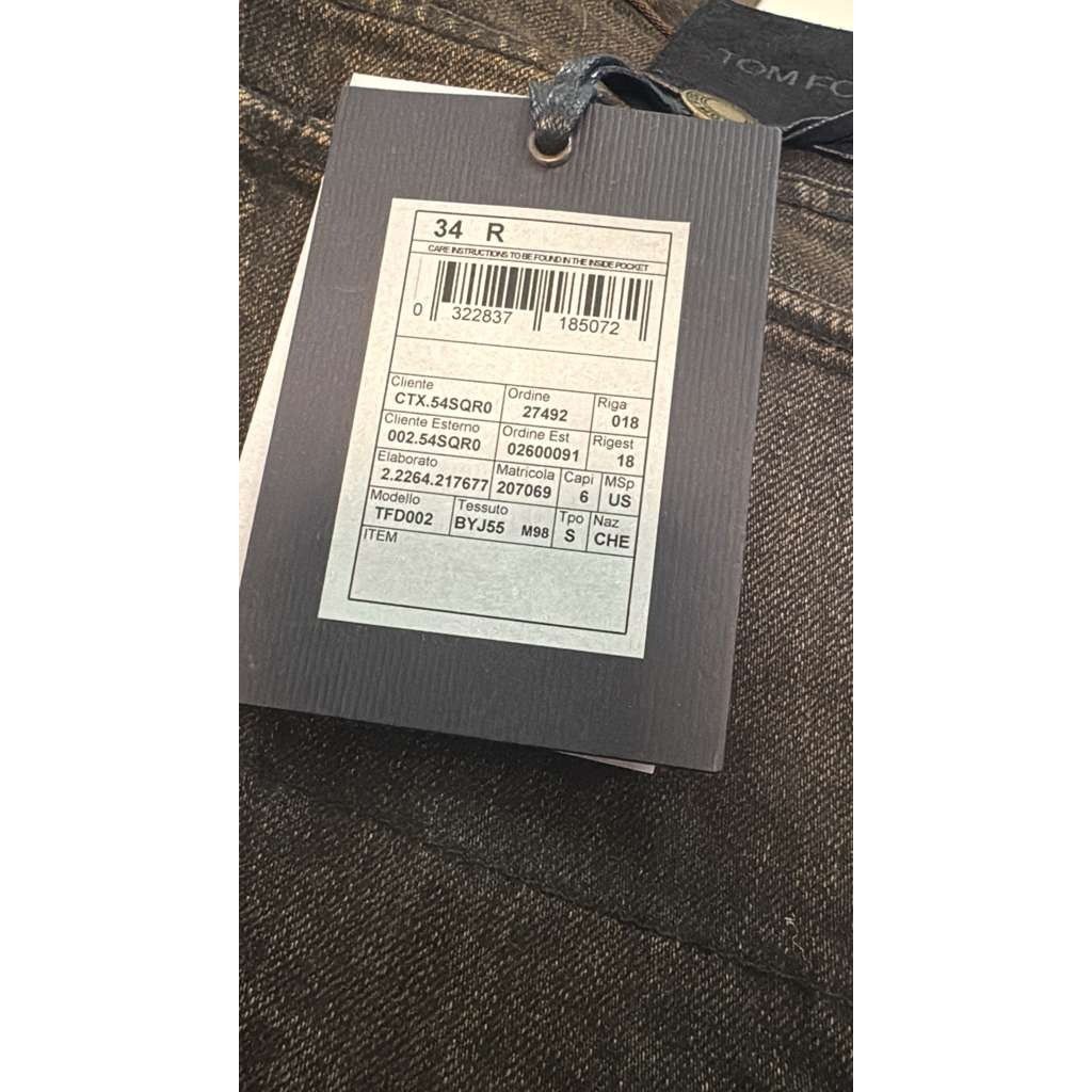 Tom Ford o1rshd1 Straight Fit Denim Jeans in Brown Size US 34 / EU 50 - 21 Thumbnail