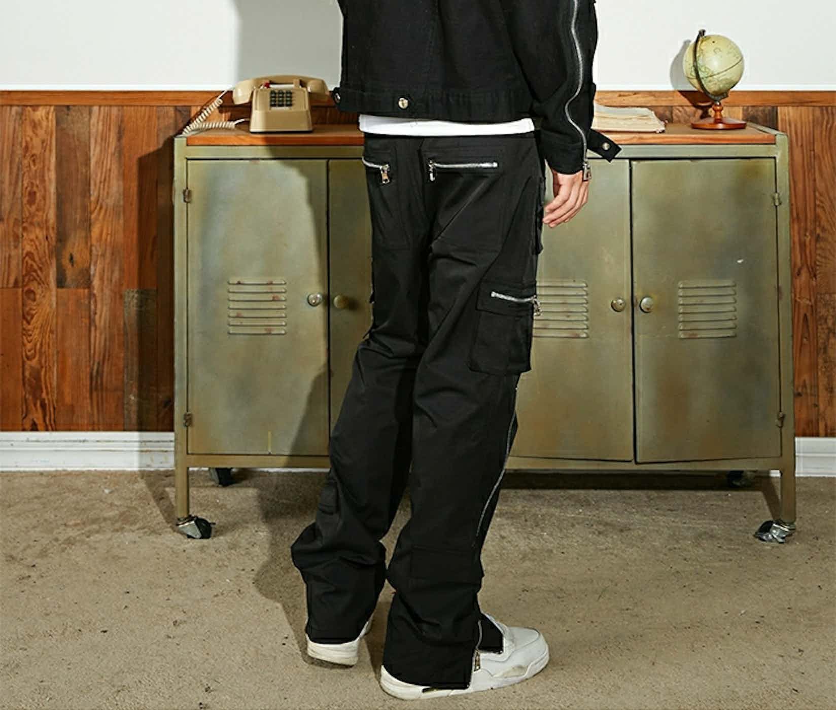 Designer × Japanese Brand × Vintage zipper utility tactical flared cargo pants Size US 36 / EU 52 - 8 Thumbnail