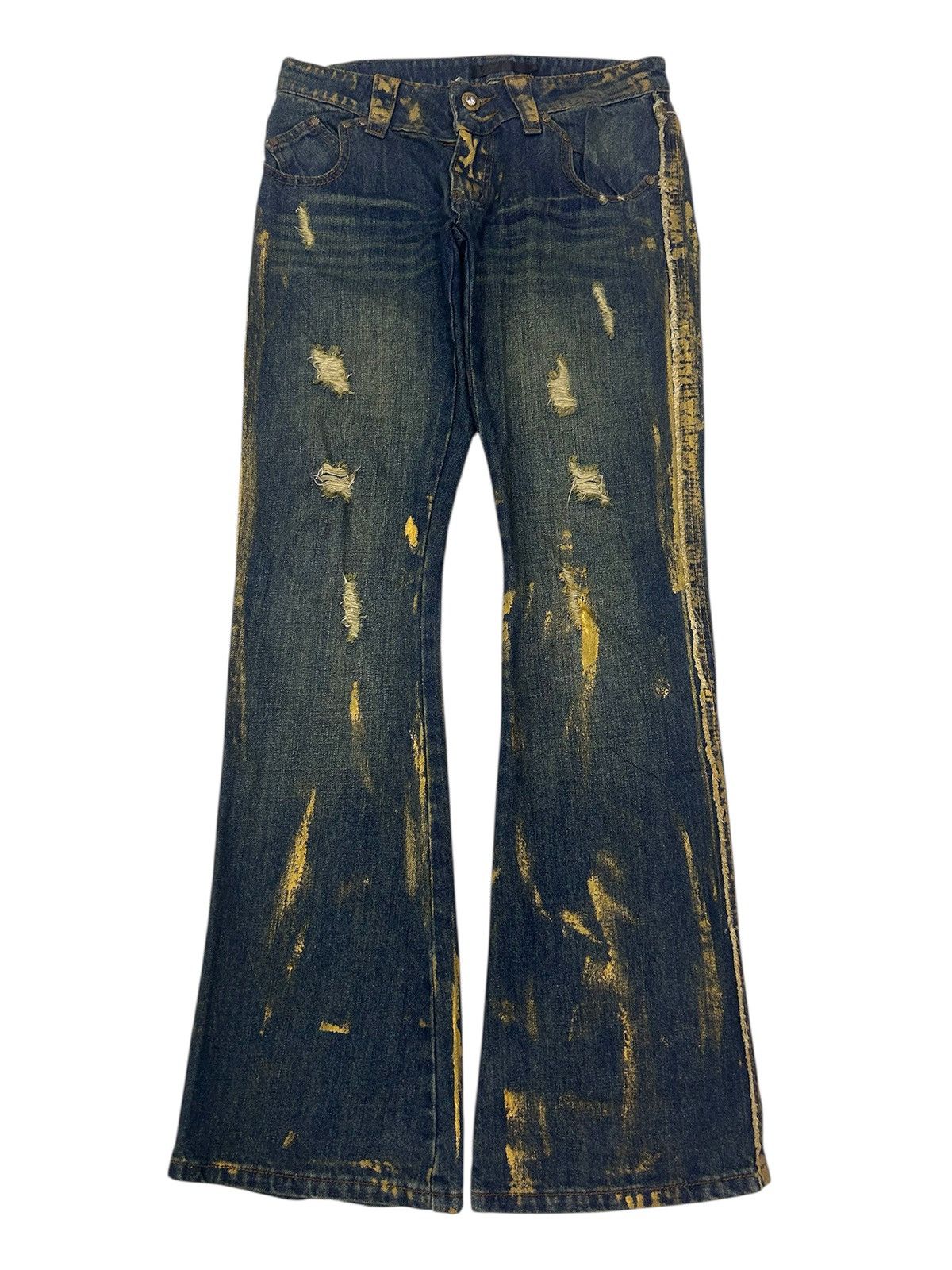 Japanese Brand × Vintage Vintage Japanese WEAR JEANS Painted Flare Denim Size US 32 / EU 48 - 3 Thumbnail