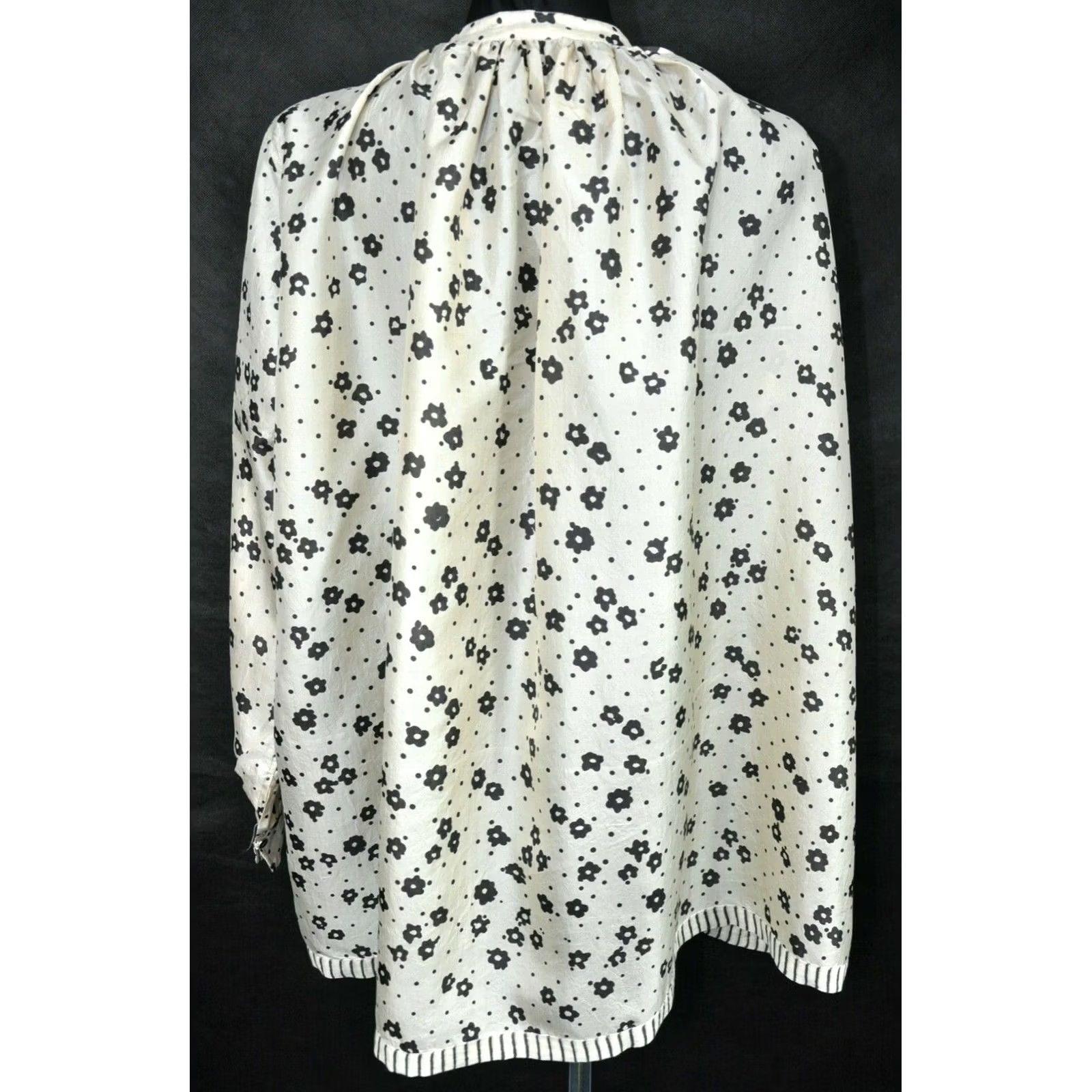 Roper PERO 100% SILK Blouse Flower Women's Size 38 Multicolor Floral Round Neck Long Sleeve Modern Blouse Womens Size XS / US 0-2 / IT 36-38 - 4 Thumbnail