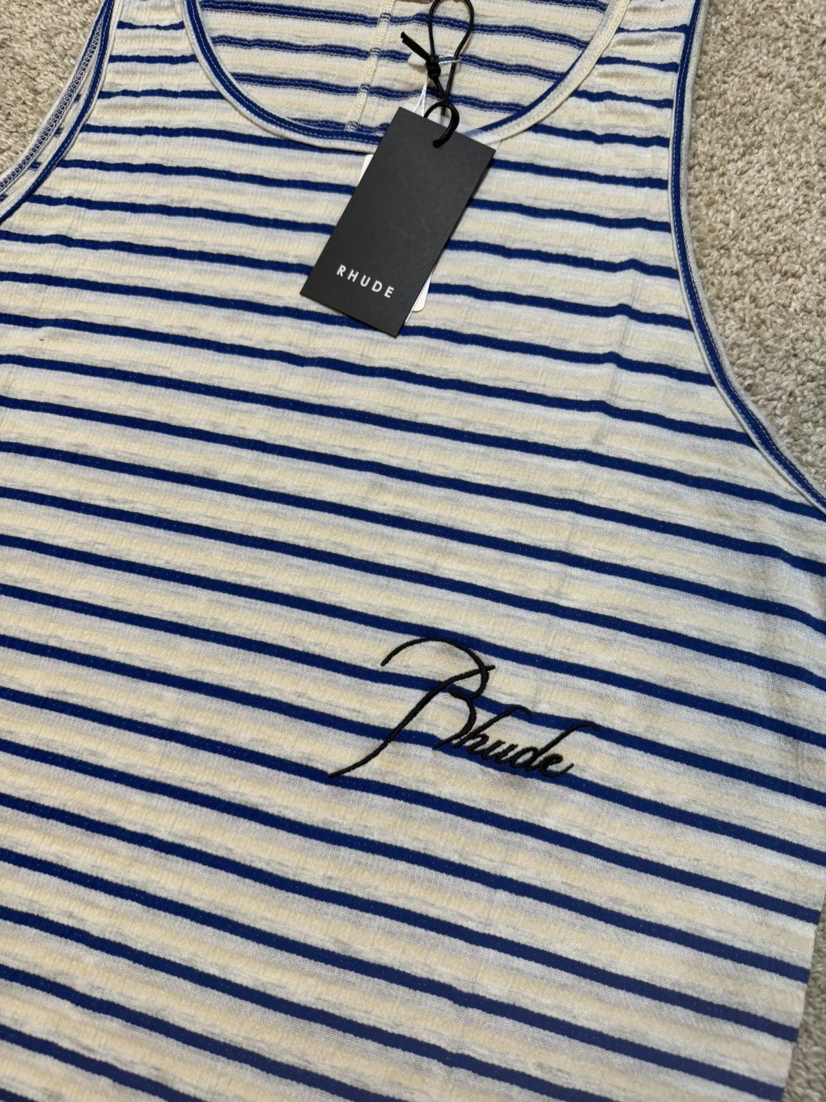 Rhude Rhude Striped Signature Logo Tank Top Size US S / EU 44-46 / 1 - 3 Thumbnail