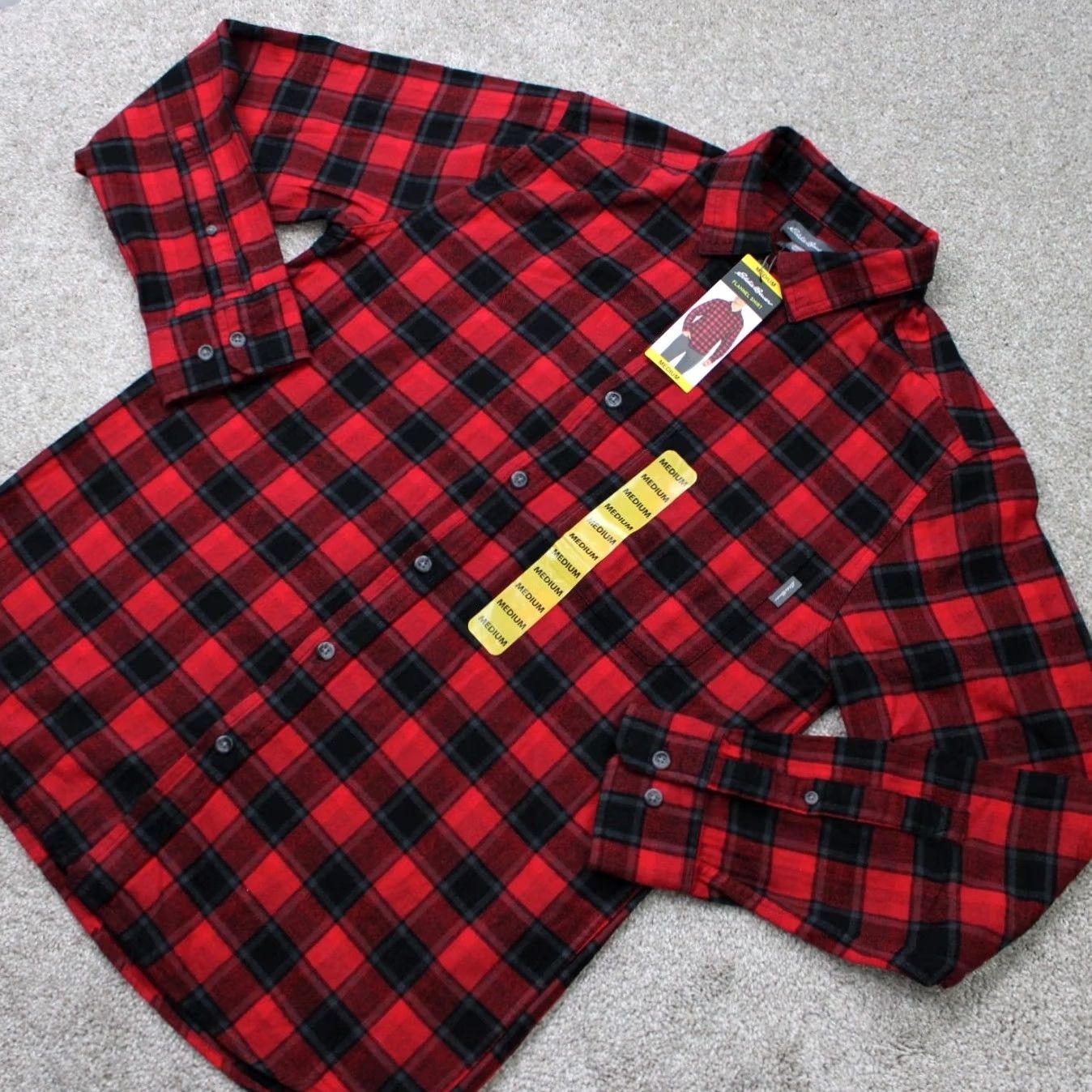 Eddie Bauer Eddie Bauer Flannel Shirt Mens Medium Red/Black Rio Red Jameson Plaid L/S NWT Size US M / EU 48-50 / 2 - 4 Thumbnail