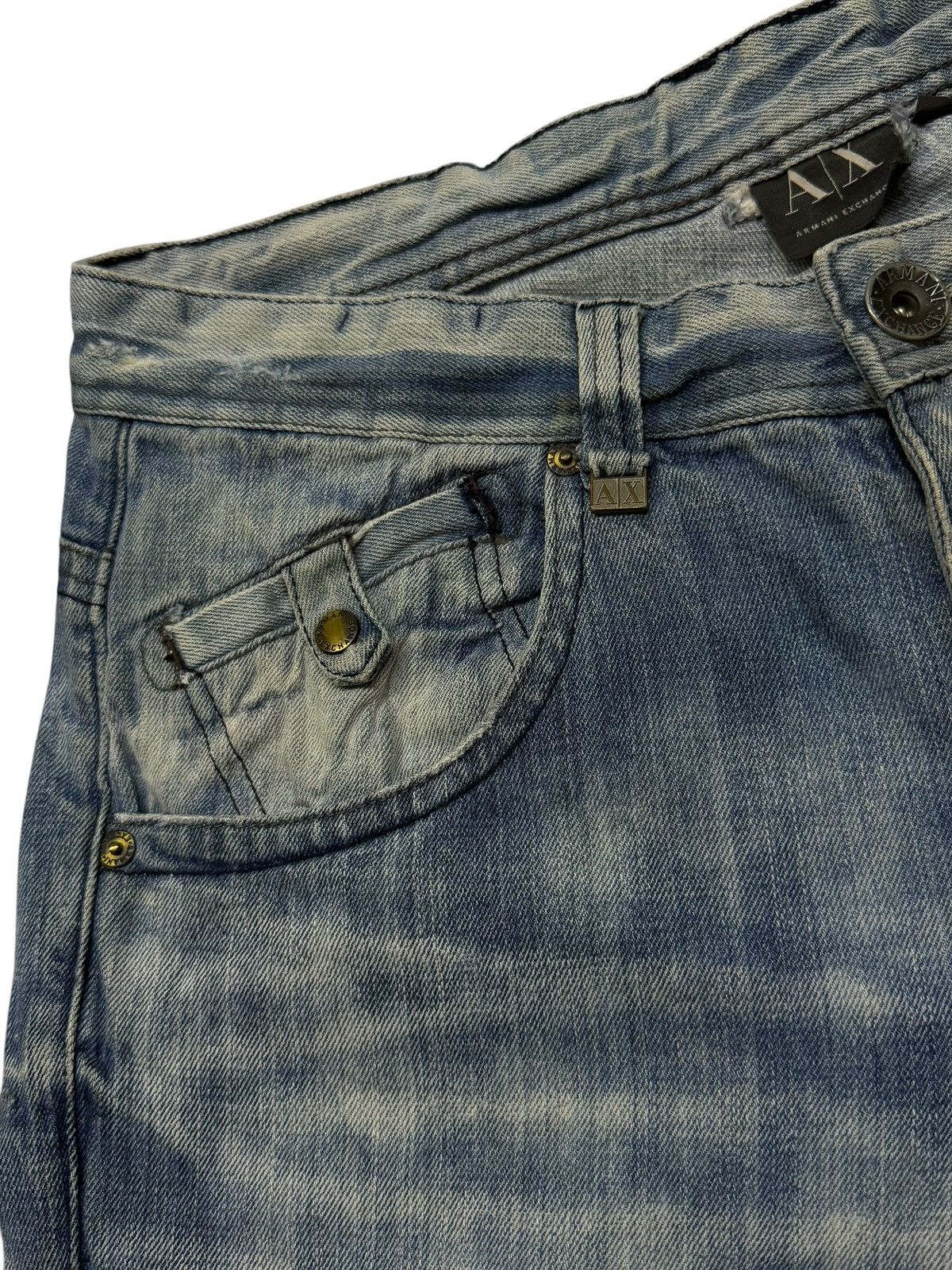Armani Exchange Vintage Y2K Armani Exchange A|X Bleach Jeans | Faded | W33 Size US 33 - 9 Thumbnail