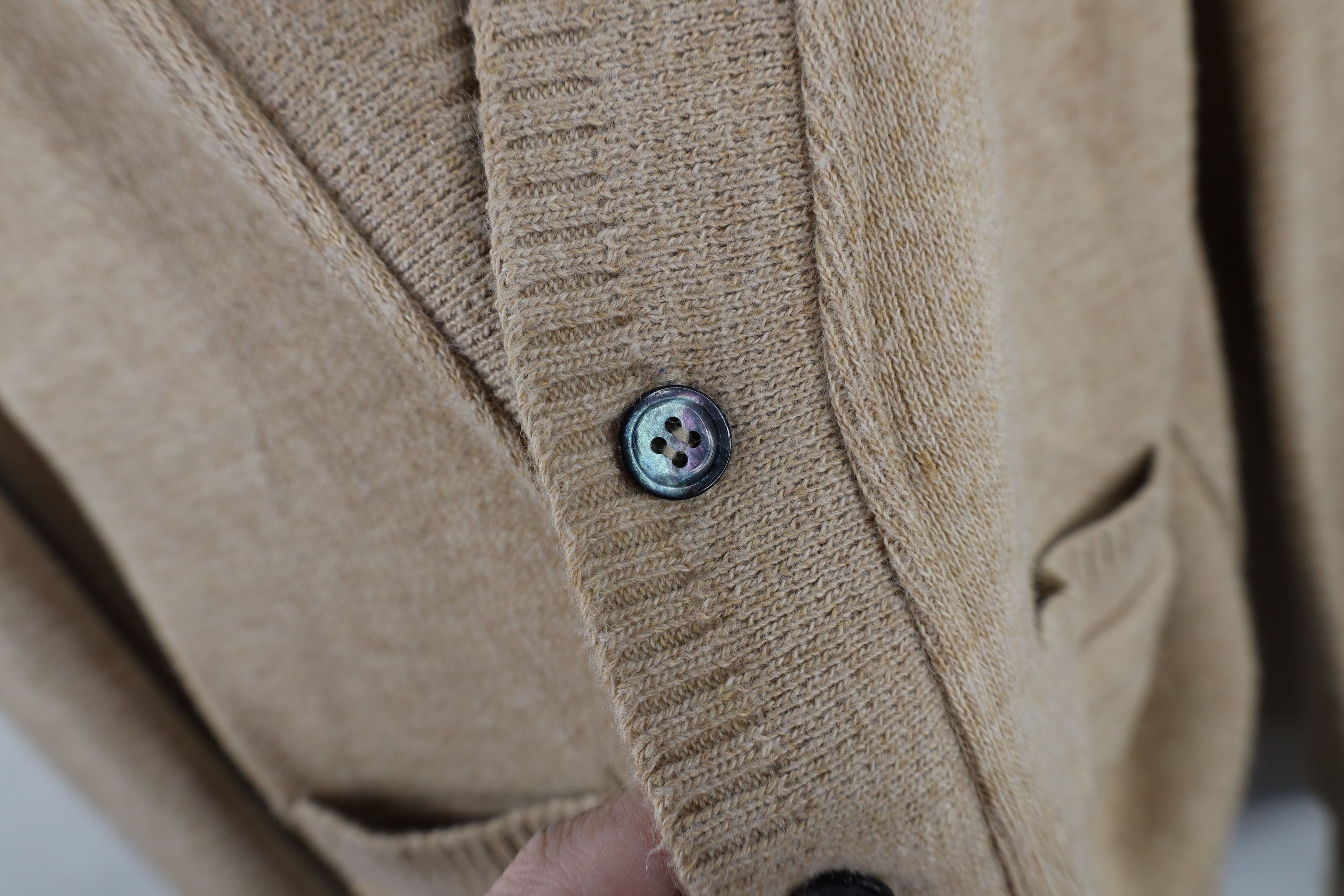 Vintage Vintage 90s Streetwear Cardigan Sweater Beige USA Acrylic Size US L / EU 52-54 / 3 - 6 Thumbnail