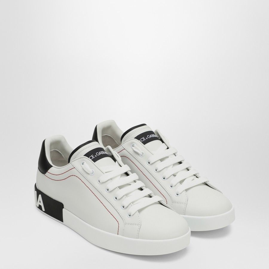 Dolce & Gabbana o1d2blof0226 Leather Sneakers in White/Black Size US 7.5 / EU 40-41 - 2 Thumbnail