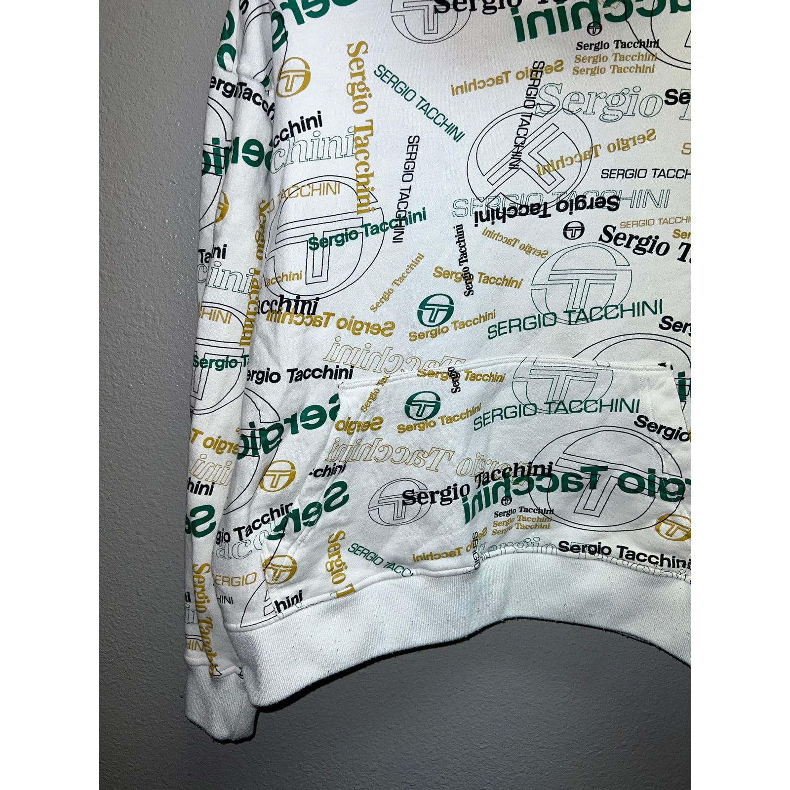 Vintage Womens Sergio Tacchini Hoodie Pullover Jacket AOP Logo Large Size L / US 10 / IT 46 - 5 Thumbnail