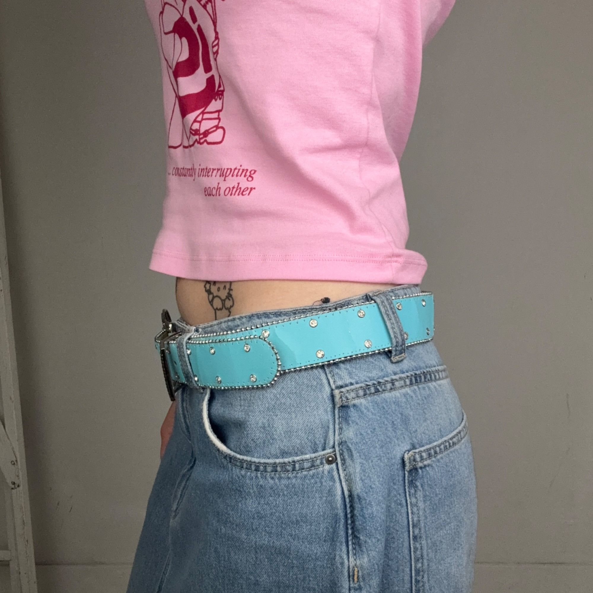 Other 30” - Y2K Blue Rhinestone Belt Size ONE SIZE - 2 Thumbnail