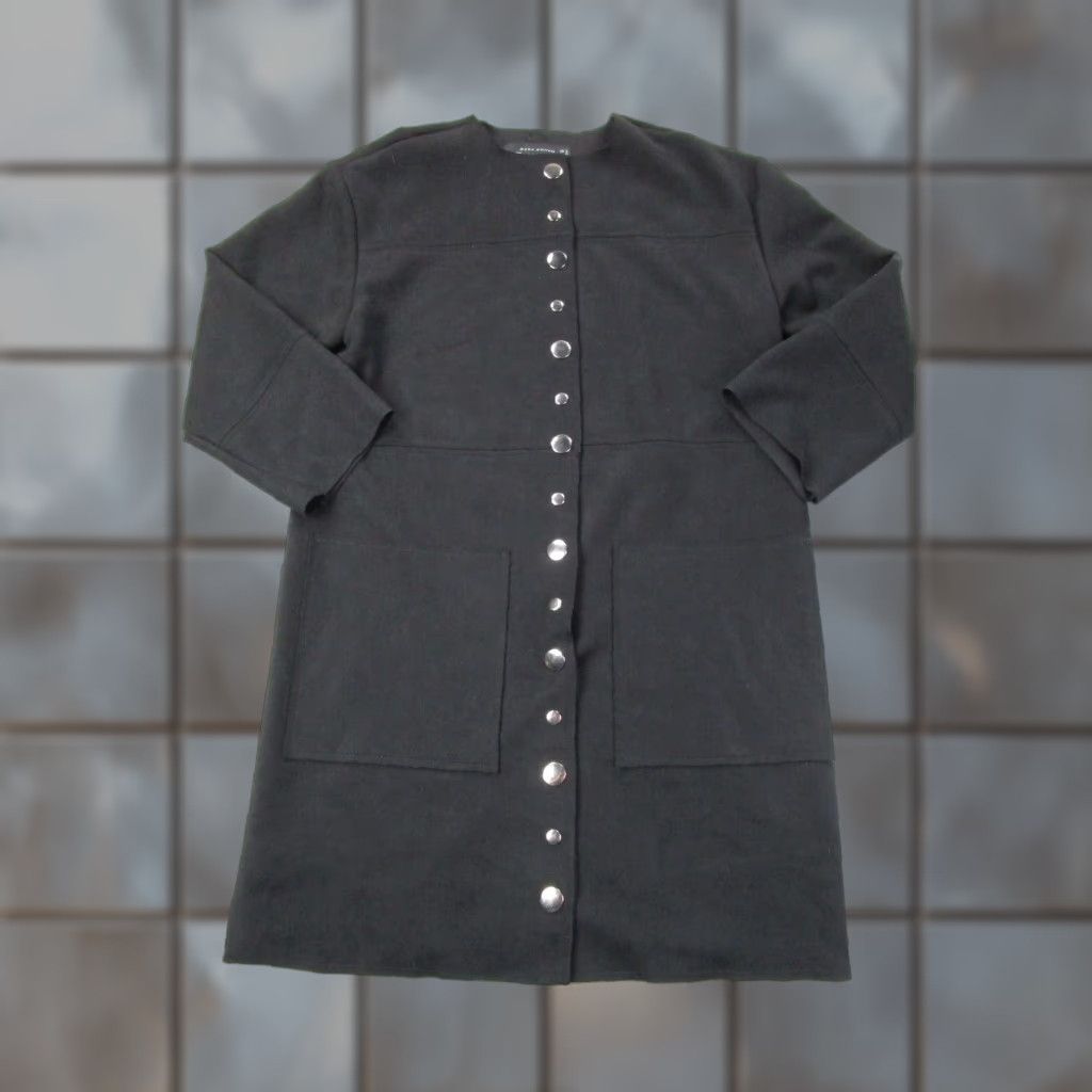 Zara VINTAGE Zara Shirt Dress Womens S Black Snap Button Cyber Mall Goth Gothic Witchy y2k Size M / US 6-8 / IT 42-44 - 1 Thumbnail
