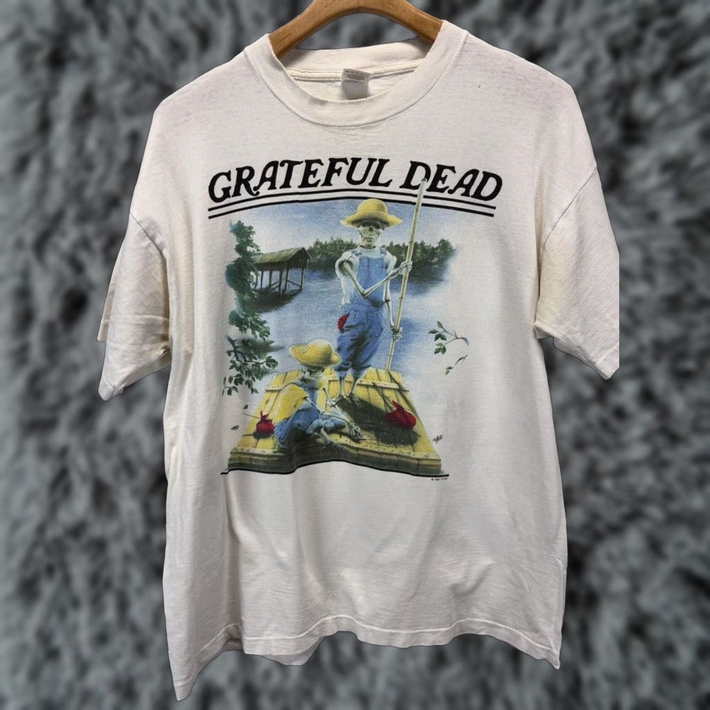 Fruit Of The Loom Vintage Grateful Dead 1995 T-Shirt Unisex XL White 90s Band Shirt Cotton Size US L / EU 52-54 / 3 - 1 Thumbnail