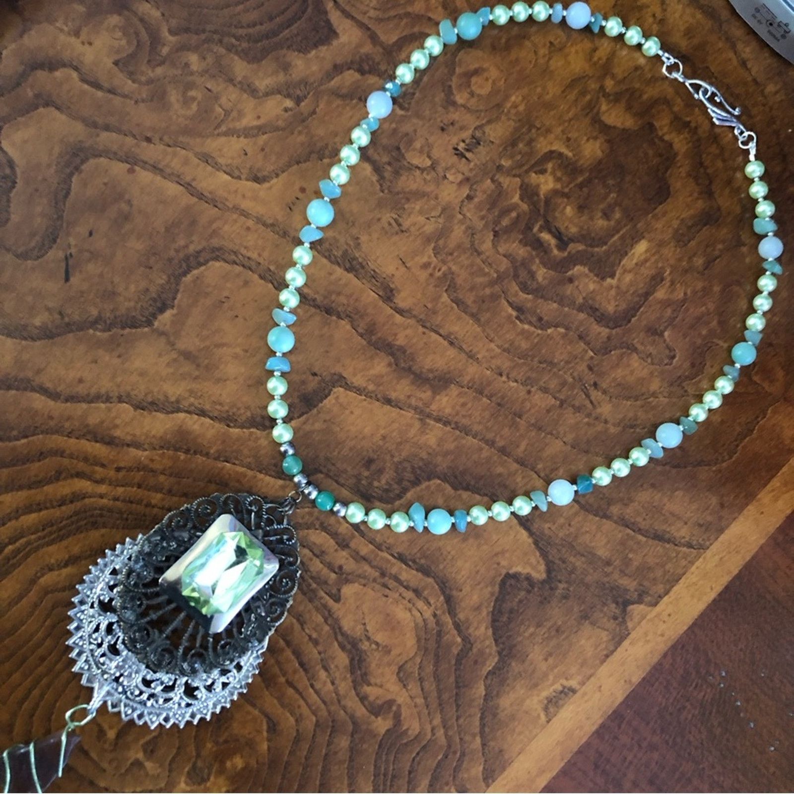 Handmade Handcrafted repurpose genuine stone Pearl necklace Size ONE SIZE - 8 Thumbnail
