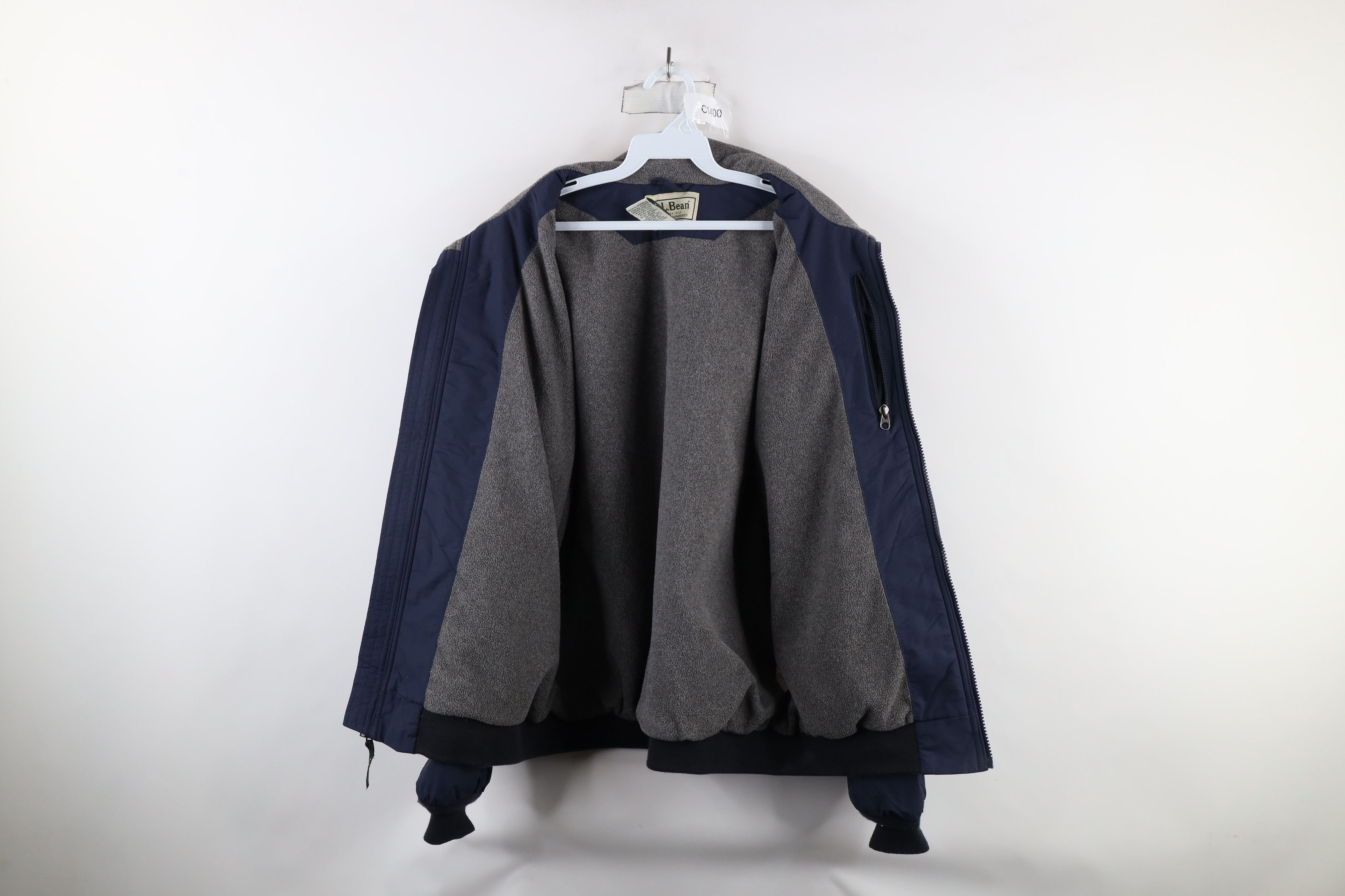 L.L. Bean × Vintage Vintage LL Bean Fleece Lined Full Zip Bomber Jacket Blue Size US M / EU 48-50 / 2 - 9 Thumbnail