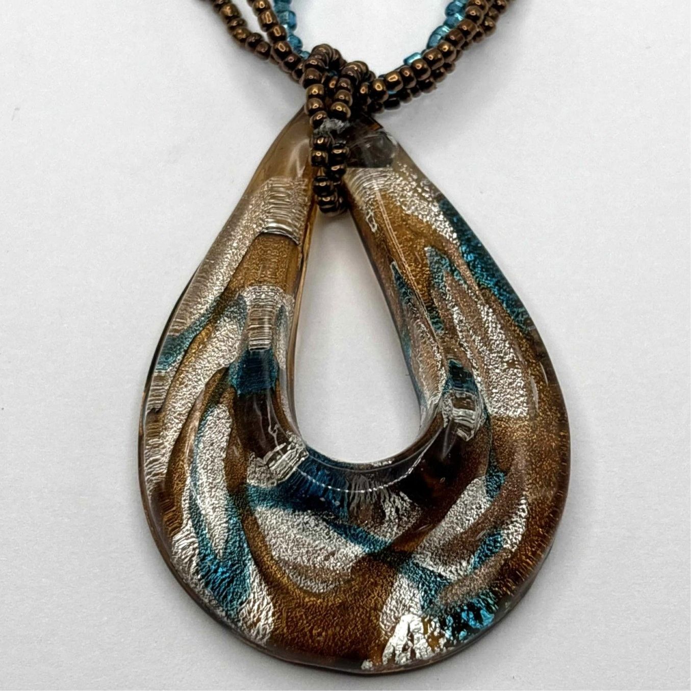Other Y2K Brown & Blue Beaded Necklace Size ONE SIZE - 2 Thumbnail