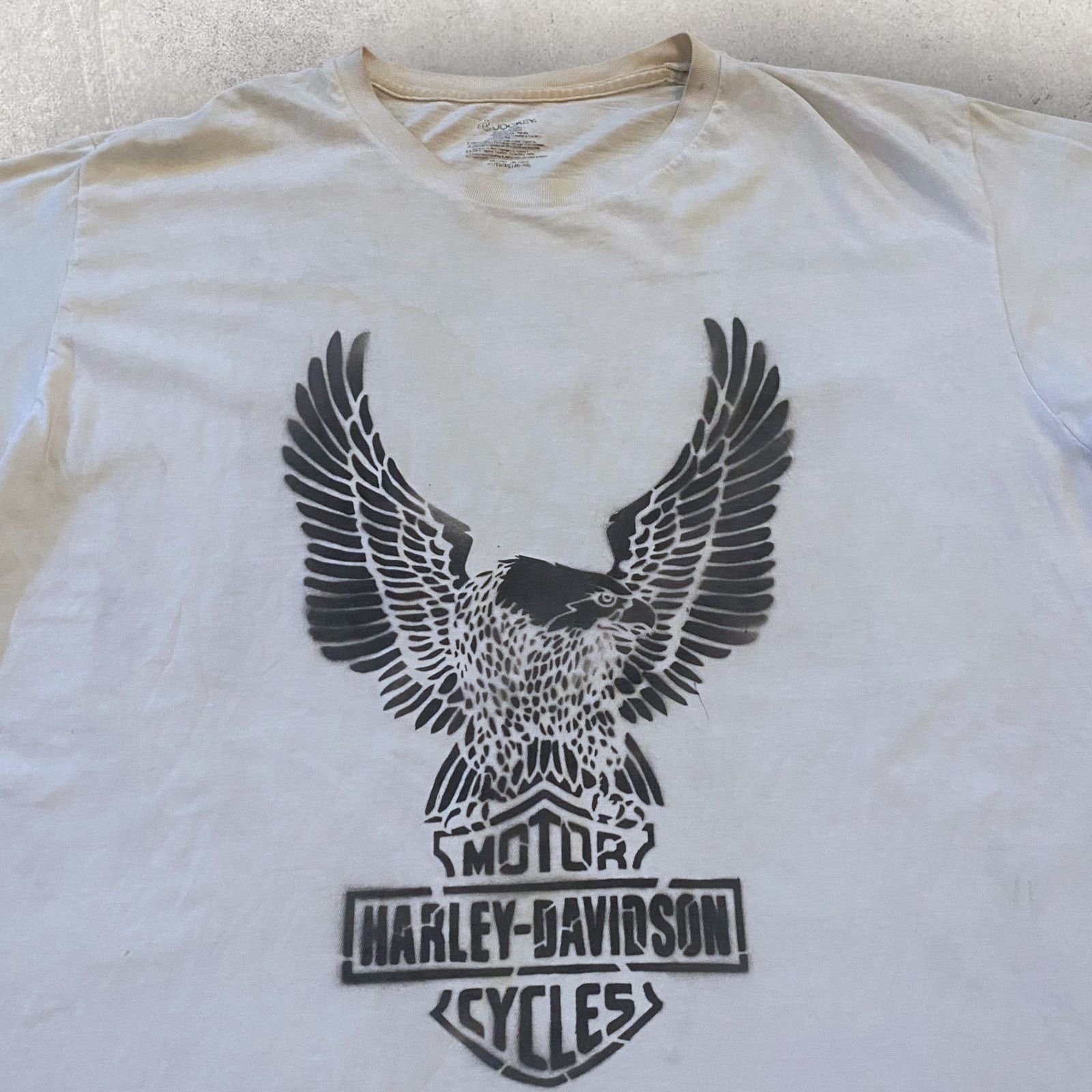 Harley Davidson × Vintage Vintage Harley Davidson Eagle Logo Custom Stencil T Shirt Size US XL / EU 56 / 4 - 2 Thumbnail