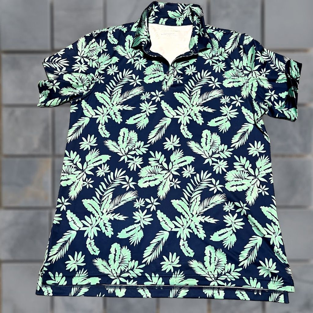 Vineyard Vines Vineyard Vines Polo Shirt Mens Large Blue Floral Short Sleeve Performance Golf Mens L Blue Polo Shirt Size US L / EU 52-54 / 3 - 1 Thumbnail