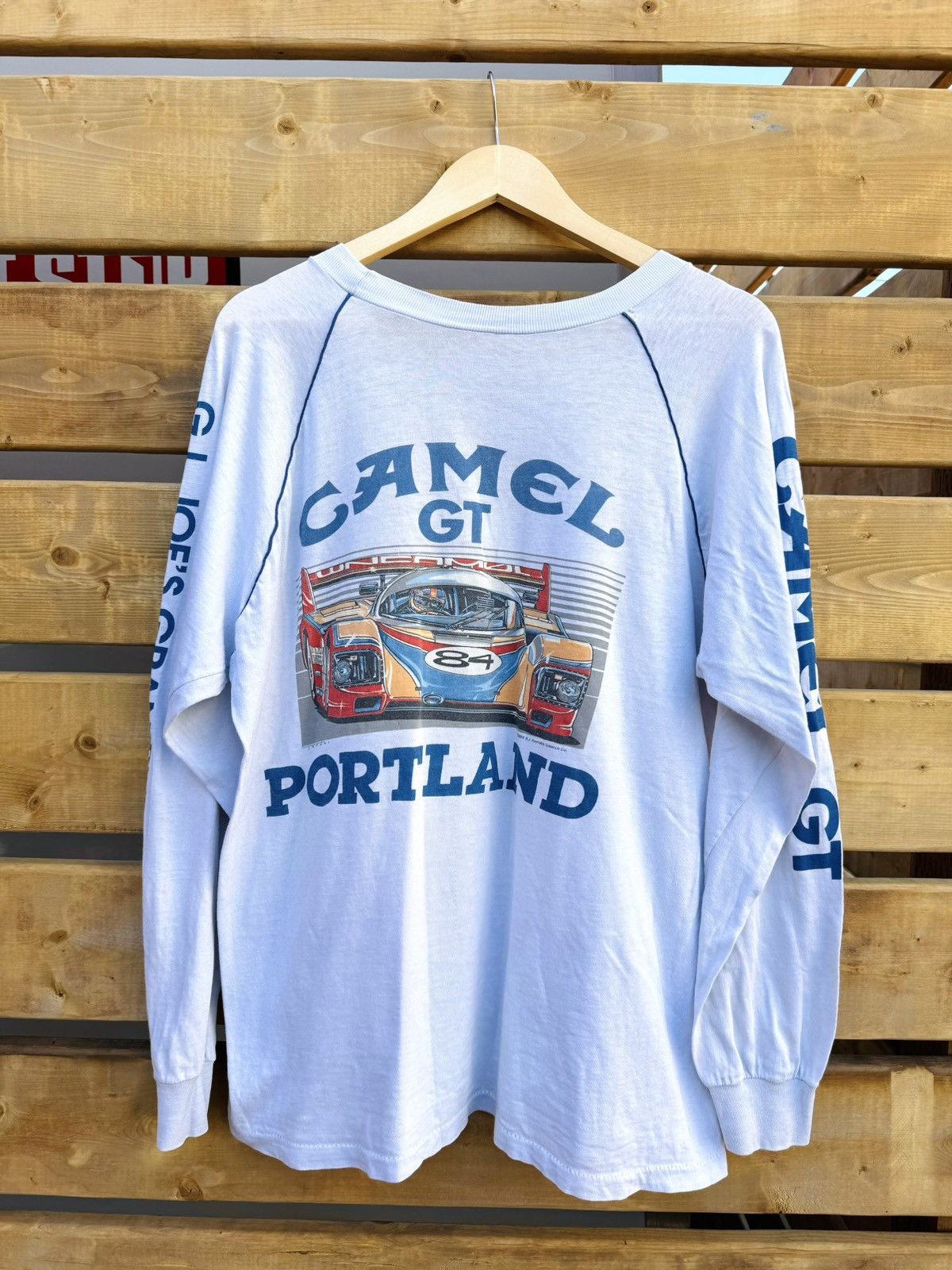image of Ford x Racing Vintage Camel Racing 1980S Longsleeve Portland Gt in White, Men's (Size Large)