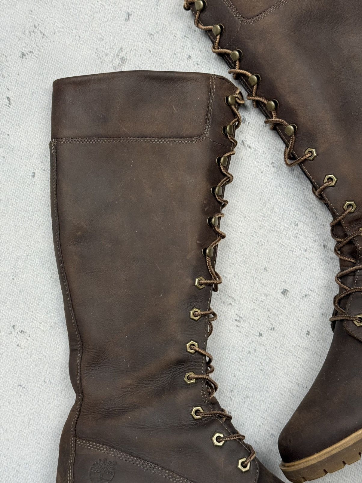 Timberland Vintage Timberland Tall Lace-Up Leather Boots Brown Women’s Size US 7 / IT 37 - 6 Thumbnail