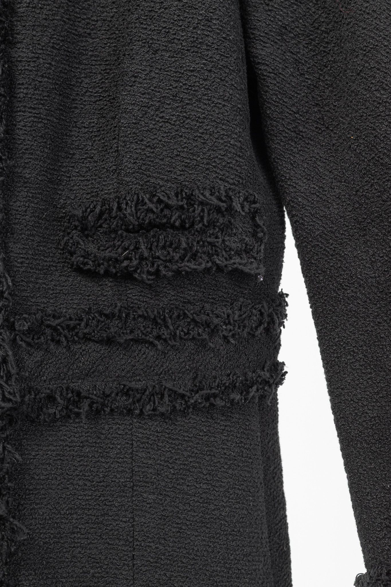 Other Lida Baday Black Boucle Tweed Fringe-Trim Jacket Size L / US 10 / IT 46 - 7 Thumbnail