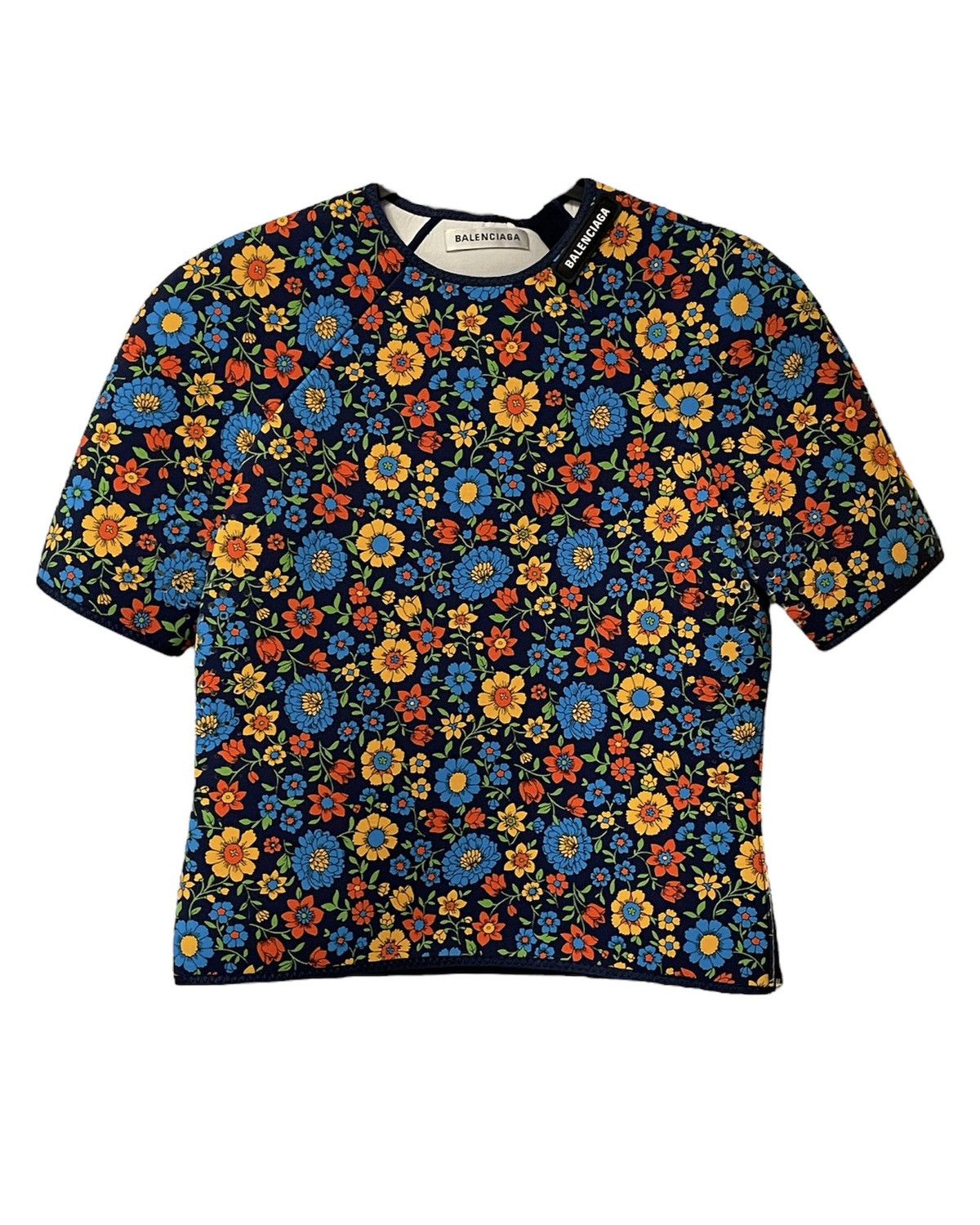 Retro Floral Neoprene Blouse (SS18)