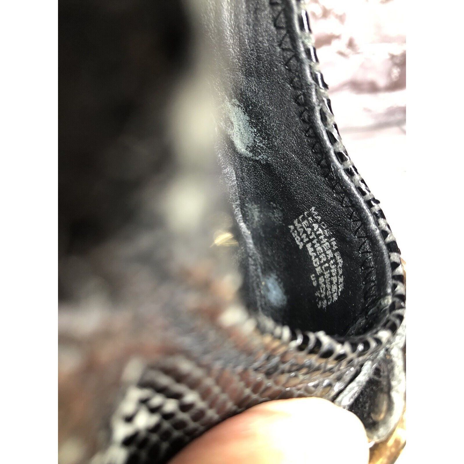 Tory Burch Tory Burch Reva Gold Logo Black Leather Snake Skin Ballet Fl Size US 7.5 / IT 37.5 - 9 Thumbnail