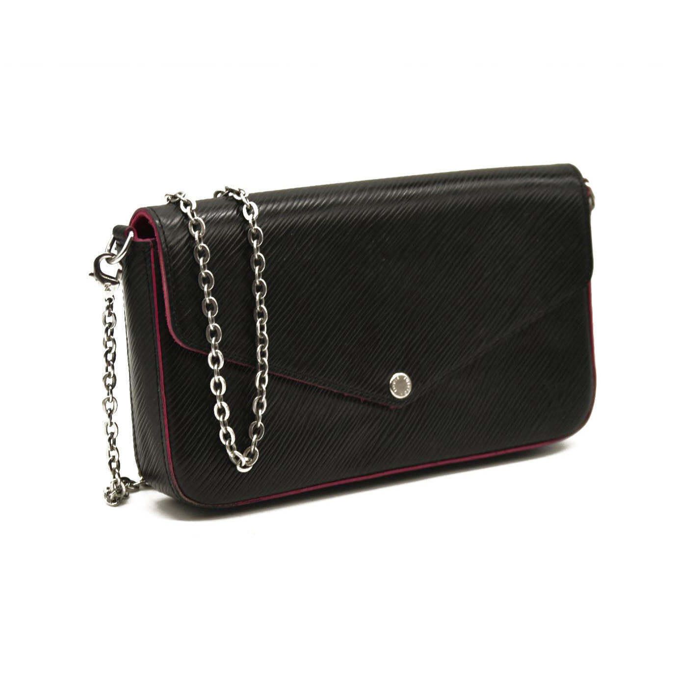 Louis Vuitton Louis Vuitton Epi Pochette Felicie Black Hot Pink Size ONE SIZE - 2 Thumbnail