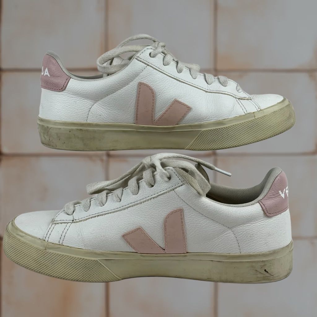 Veja VEJA Campo Womens White Leather Sneakers Low Top Casual Shoes Size S / US 4 / IT 40 - 1 Thumbnail