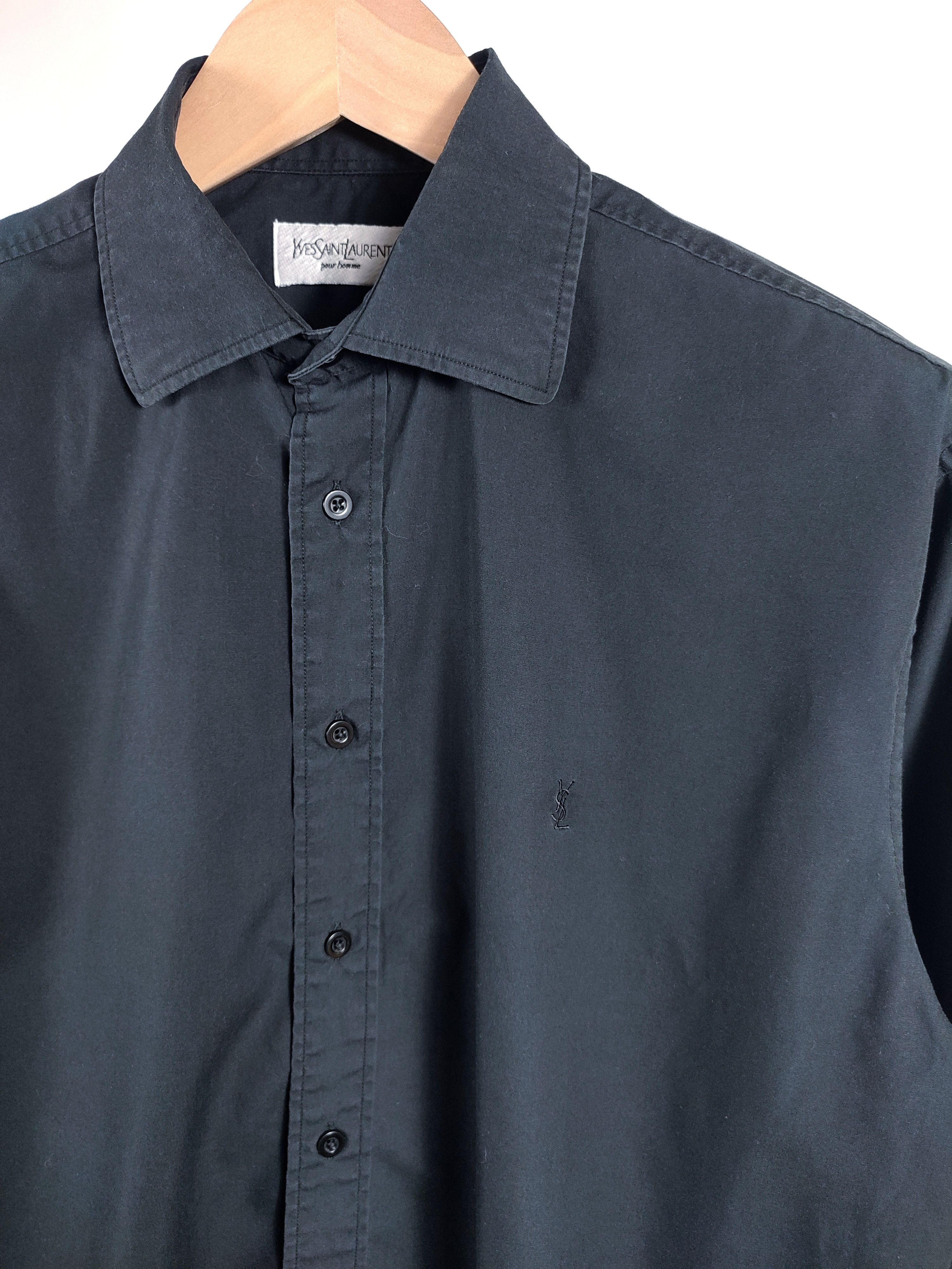 Yves Saint Laurent Ysl black vintage shirt Size US L / EU 52-54 / 3 - 2 Thumbnail