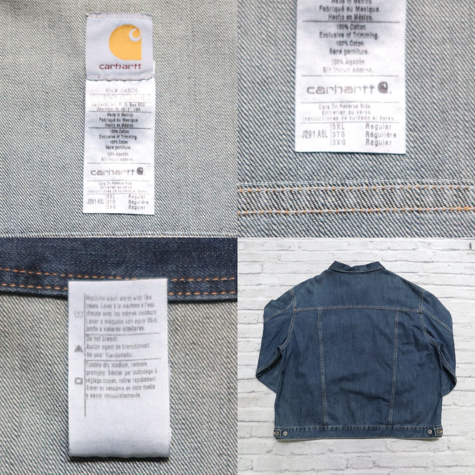 Carhartt VINTAGE Carhartt Denim Trucker Jean Jacket Size 3XL Medium Wash Men Shirt 90s Mens Size US 39 - 9 Thumbnail