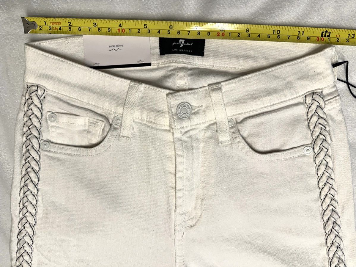 7 For All Mankind NWT 7 for All Mankind Skinny Ankle Braided White Jeans-24x27 Size 24" / US 00 / IT 34 - 2 Thumbnail