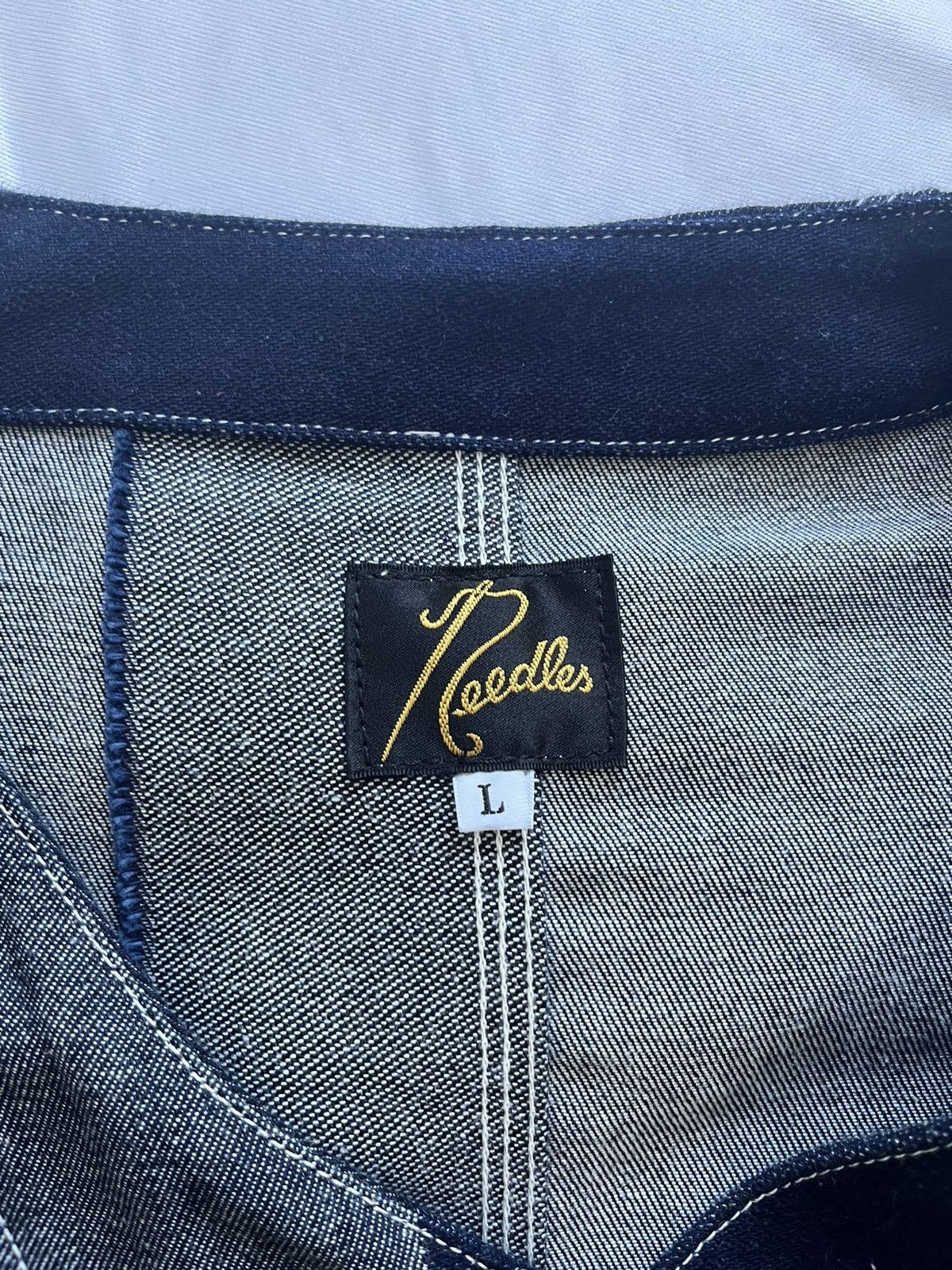 Needles Needles Navy/Gray Multi Colored Denim Jacket Size US L / EU 52-54 / 3 - 8 Thumbnail