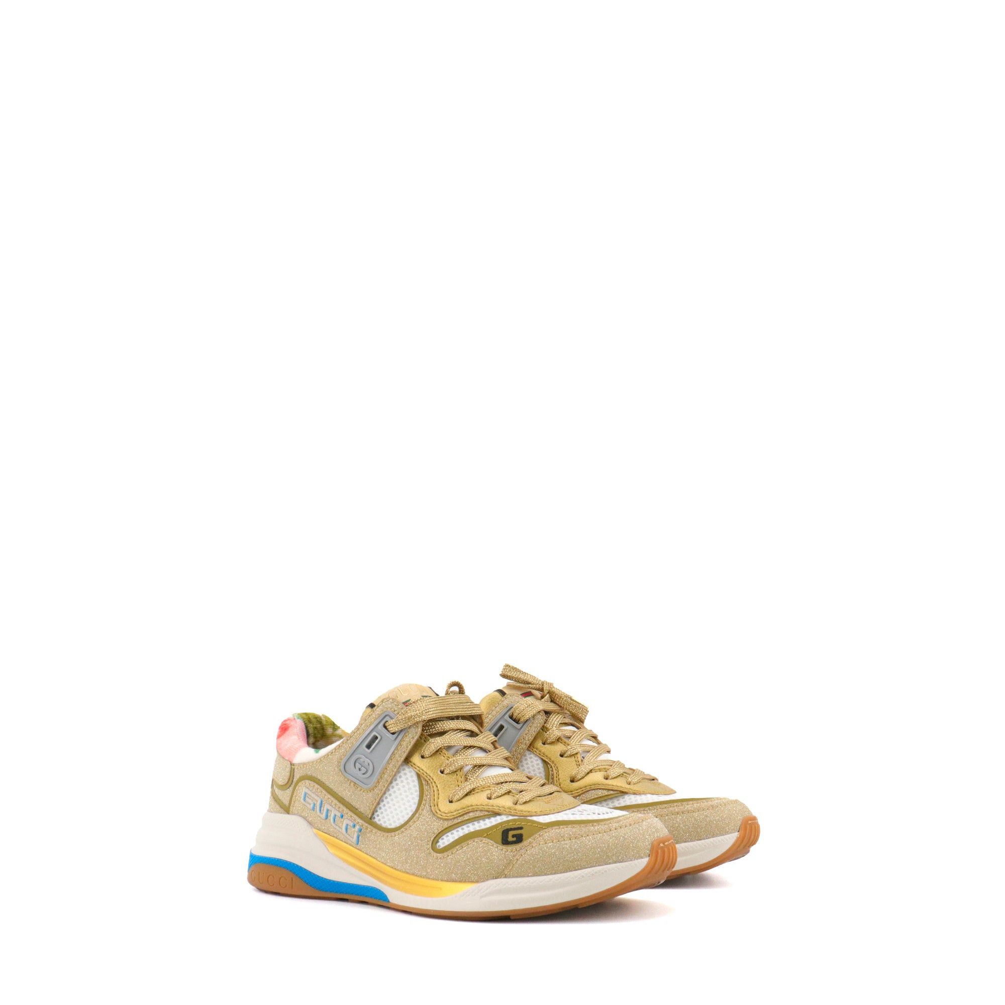 Gucci GUCCI - Gucci Ultrapace sneakers with gold glitter (T36) Size US 5 / IT 35 - 1 Thumbnail