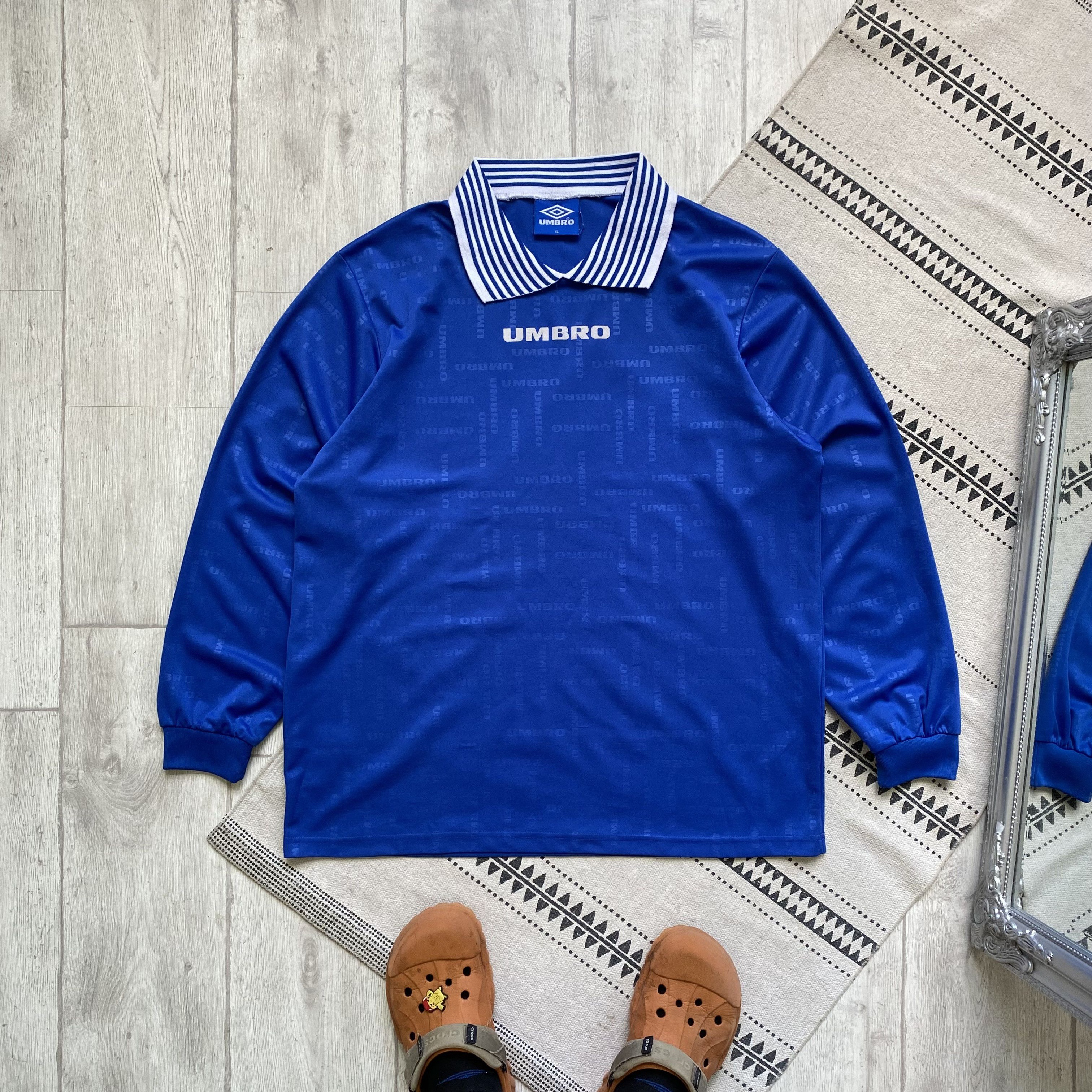 Umbro Vintage 80-90s Umbro jersey polo longsleeve monogram Size US XL / EU 56 / 4 - 2 Thumbnail