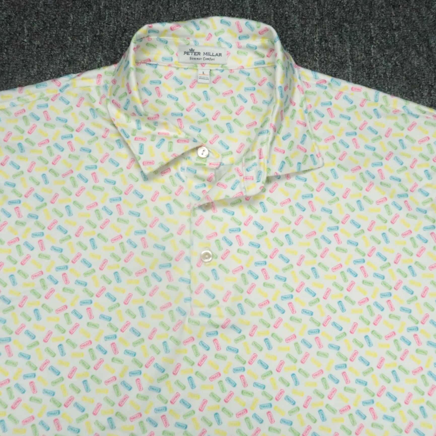 Peter Millar Peter Millar Shirt Mens Large White Truly Seltzer Performance Summer Comfort Size US L / EU 52-54 / 3 - 2 Thumbnail