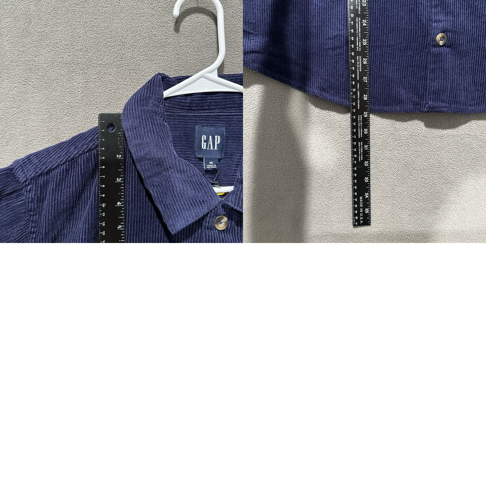 Gap Gap Shirt Mens Medium Navy Blue Corduroy Long Sleeve Button Up NWT Size US M / EU 48-50 / 2 - 9 Thumbnail