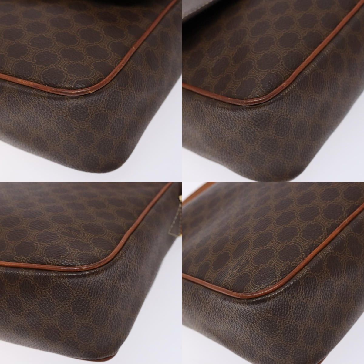 Celine CELINE Macadam Canvas Shoulder Bag Pvc Leather Brown Gold Size ONE SIZE - 10 Thumbnail