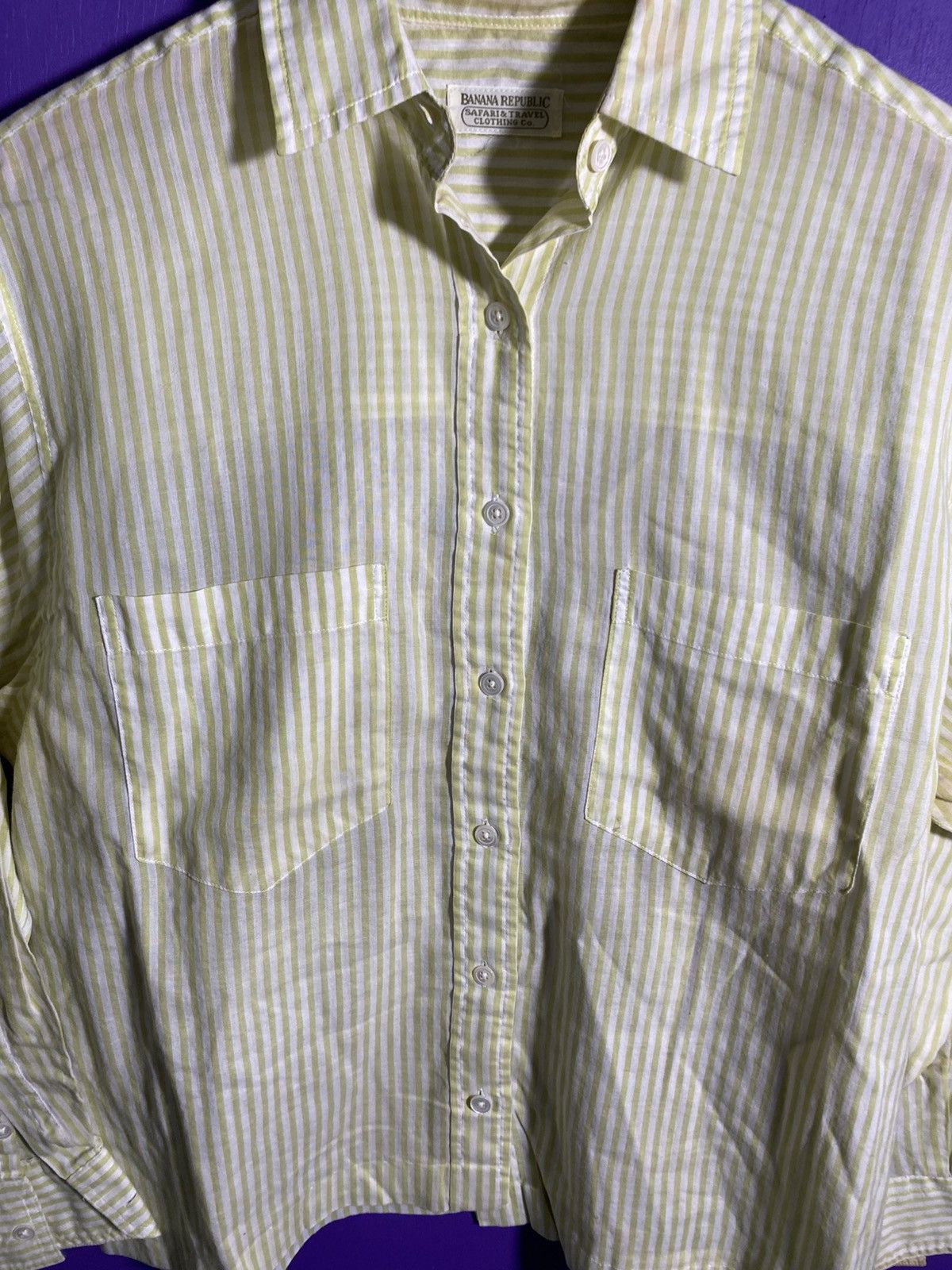 Banana Republic × Vintage Vintage 80s Banana republic striped boxy button up Size US M / EU 48-50 / 2 - 3 Thumbnail