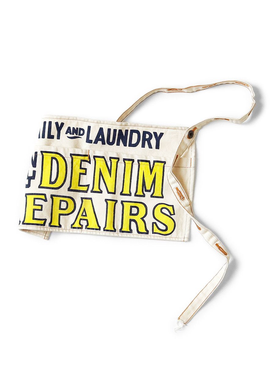 image of Kapital 14Oz White Denim Advertising Apron Denim Repairs in Cream, Men's