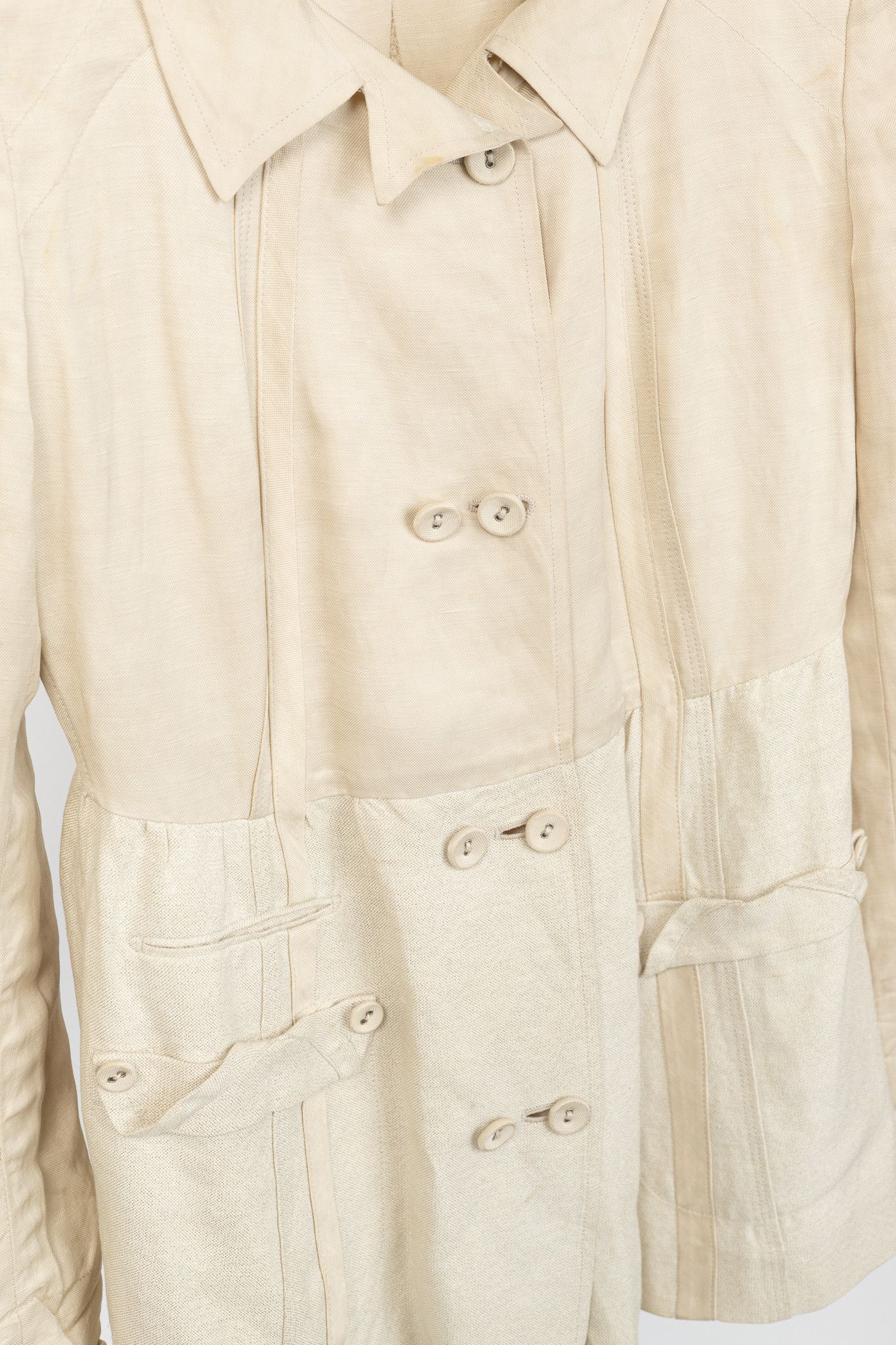 Donna Karan Donna Karan Collection Double-Breasted Linen-Blend Jacket Size M / US 6-8 / IT 42-44 - 8 Thumbnail