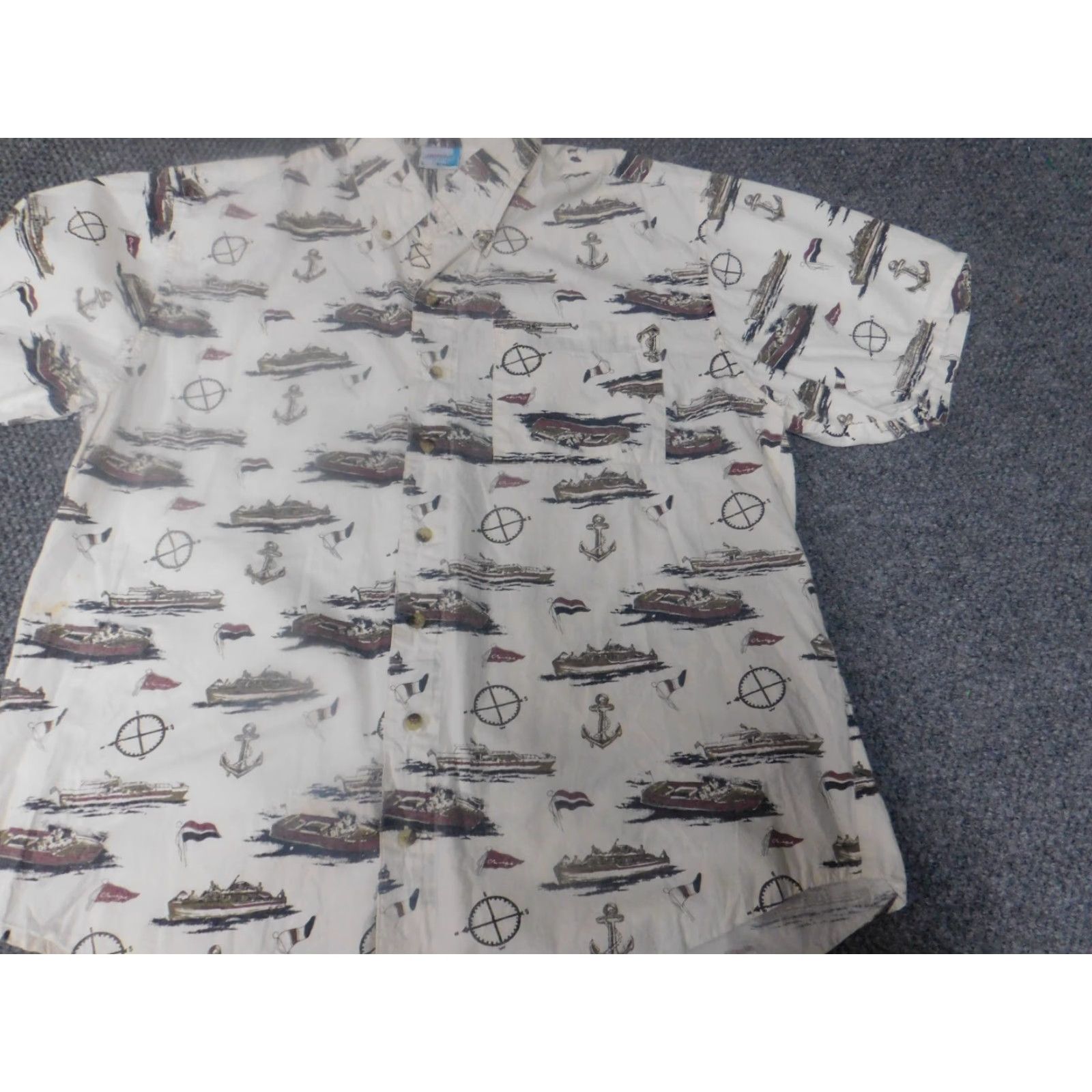 Vintage Forefront Shirt Button-Up Mens Large Beige Plaid Knit Cotton Short Sleeve Collared Button Down Logo Vintage No Size US L / EU 52-54 / 3 - 3 Thumbnail
