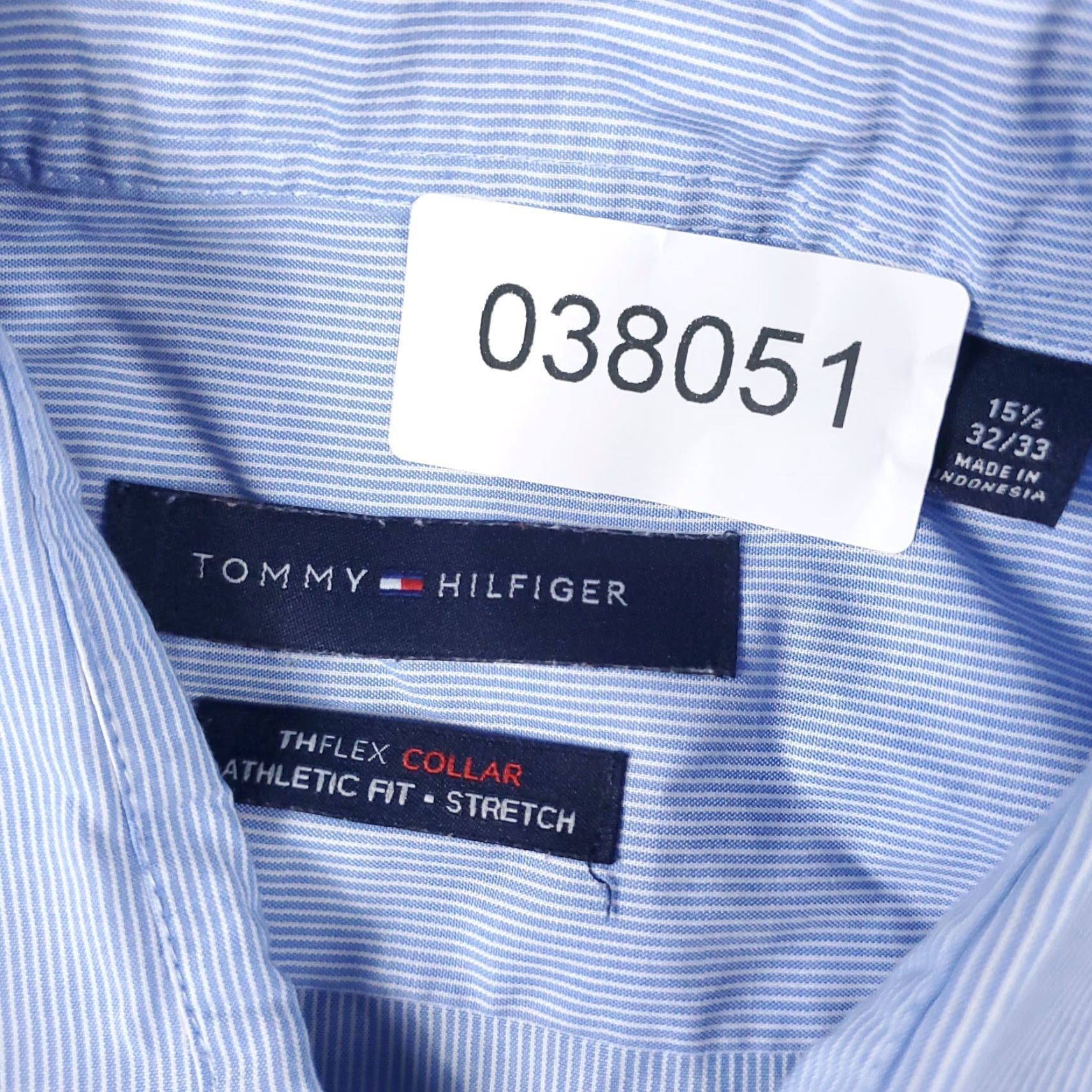 Tommy Hilfiger Tommy Hilfiger Shirt Mens 15.5 Blue Striped Dress Button Up Long Sleeve Size 40R - 6 Thumbnail