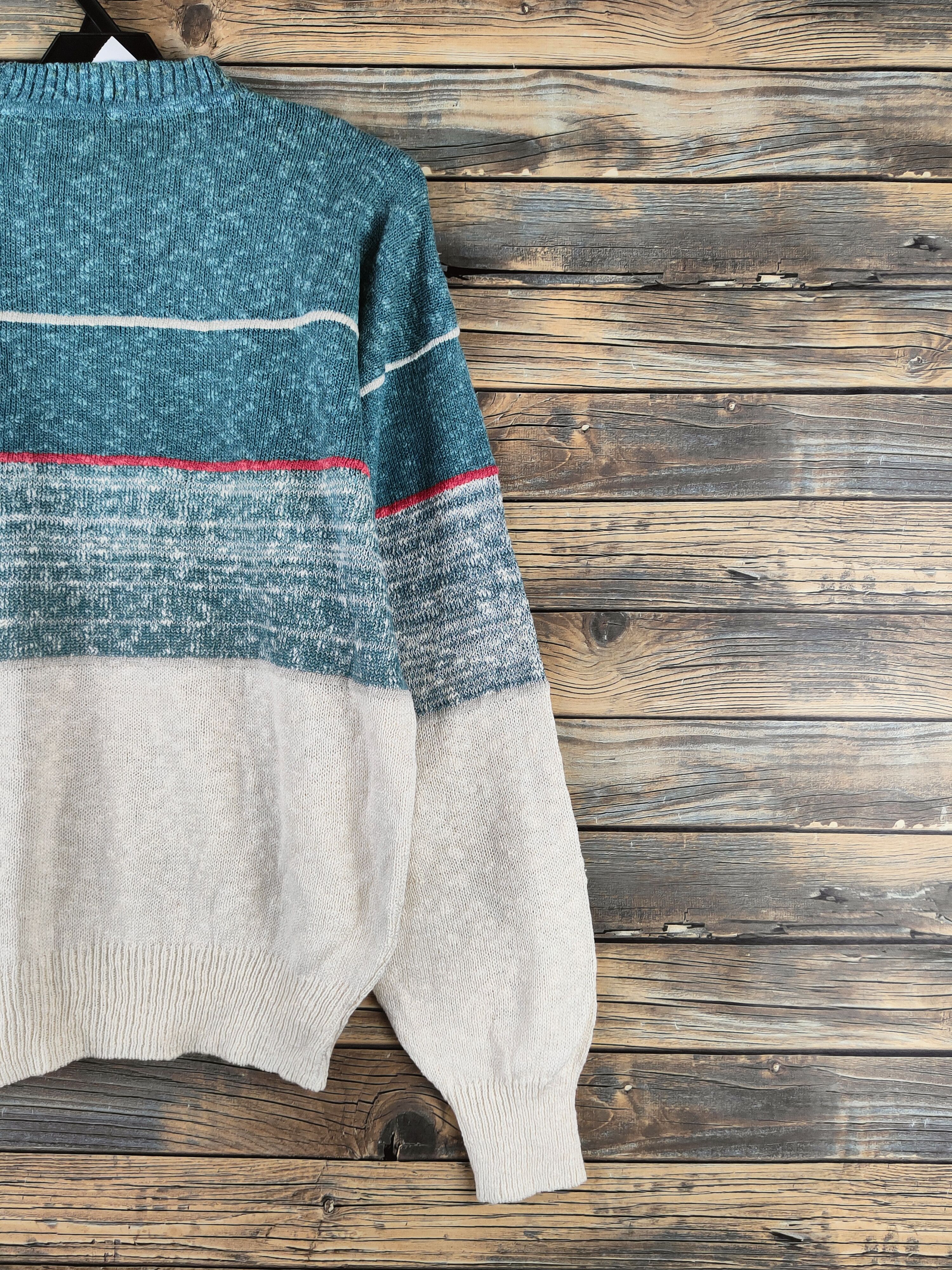 RENOWN DL Renown Green Ivory Knitwear Sweatshirts #46-195 Size US M / EU 48-50 / 2 - 9 Thumbnail