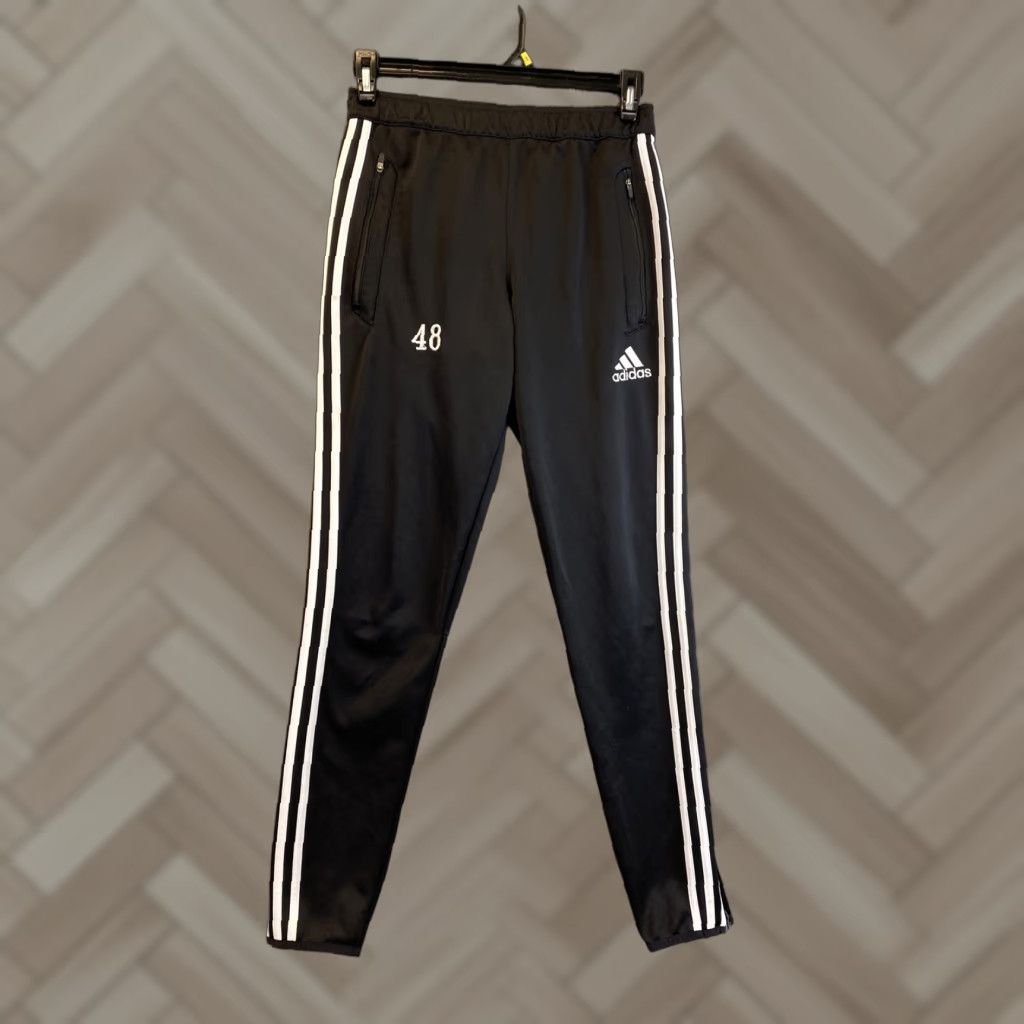 Adidas Adidas Pants S Adult Black Joggers Track Ankle Zip Pockets Logo Men /92-38 Size 28" / US 6 / IT 42 - 1 Thumbnail